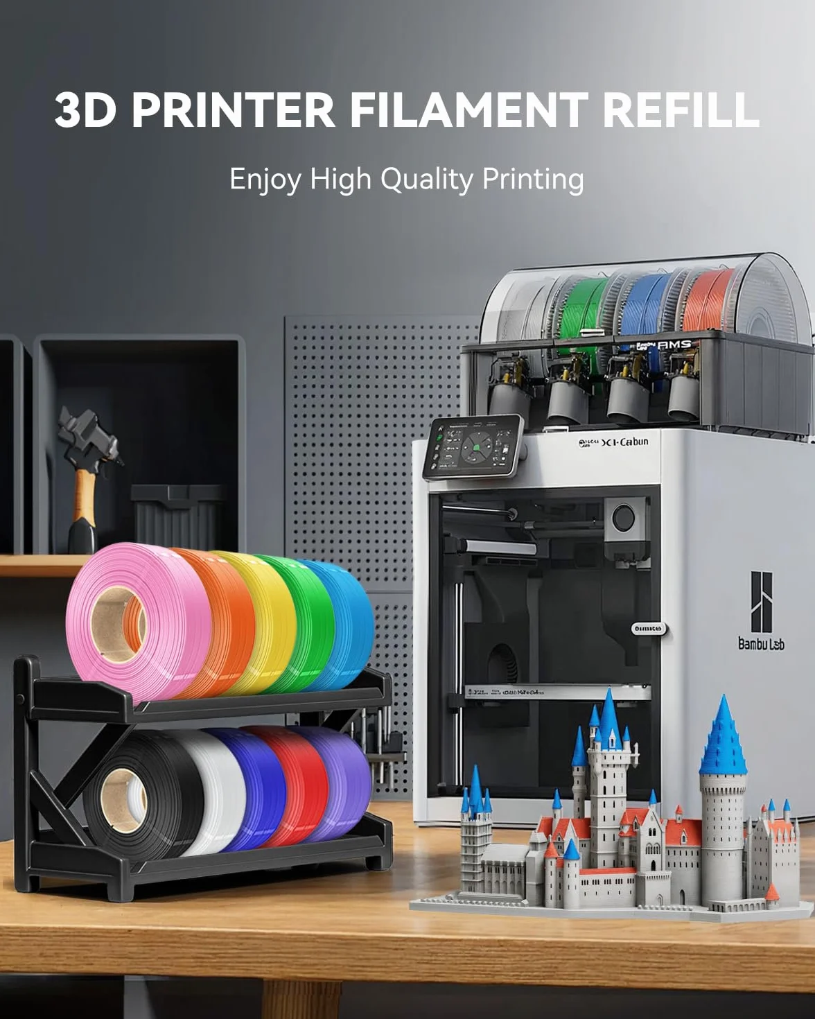 SUNLU PLA matowy filament 1,75 mm 4 kg biały do drukarki 3D kompatybilny z Bambu Lab 4 rolki 1 kg
