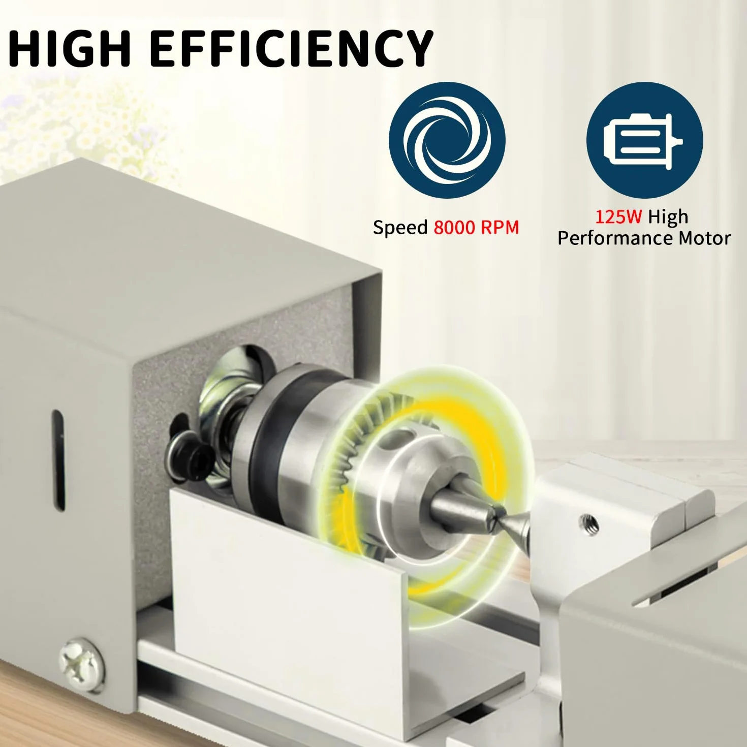 Mini tokarka 125 W 2000-8000 obr./min 7-biegowa regulacja zakres zacisku 0,02-0,24 cala metalowa