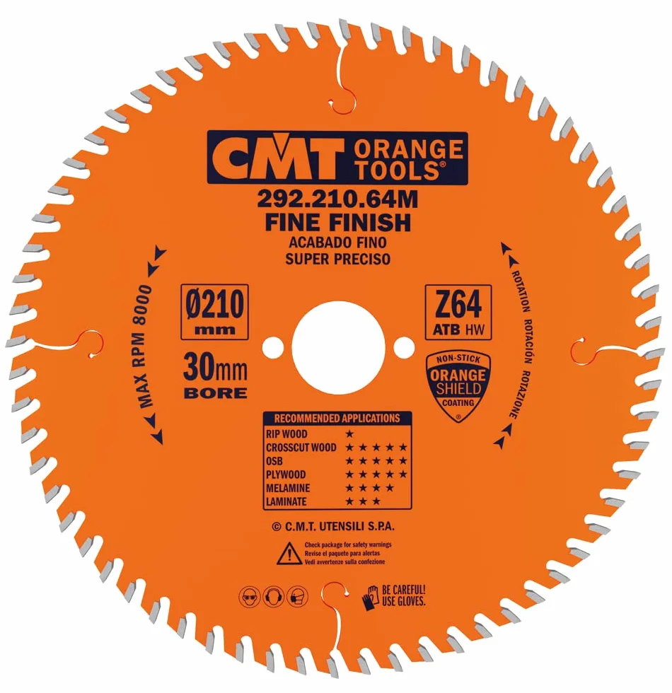 CMT Orange Tools piła tarczowa 210 x 2,8 x 30 Z 64 ATB 15 stopni