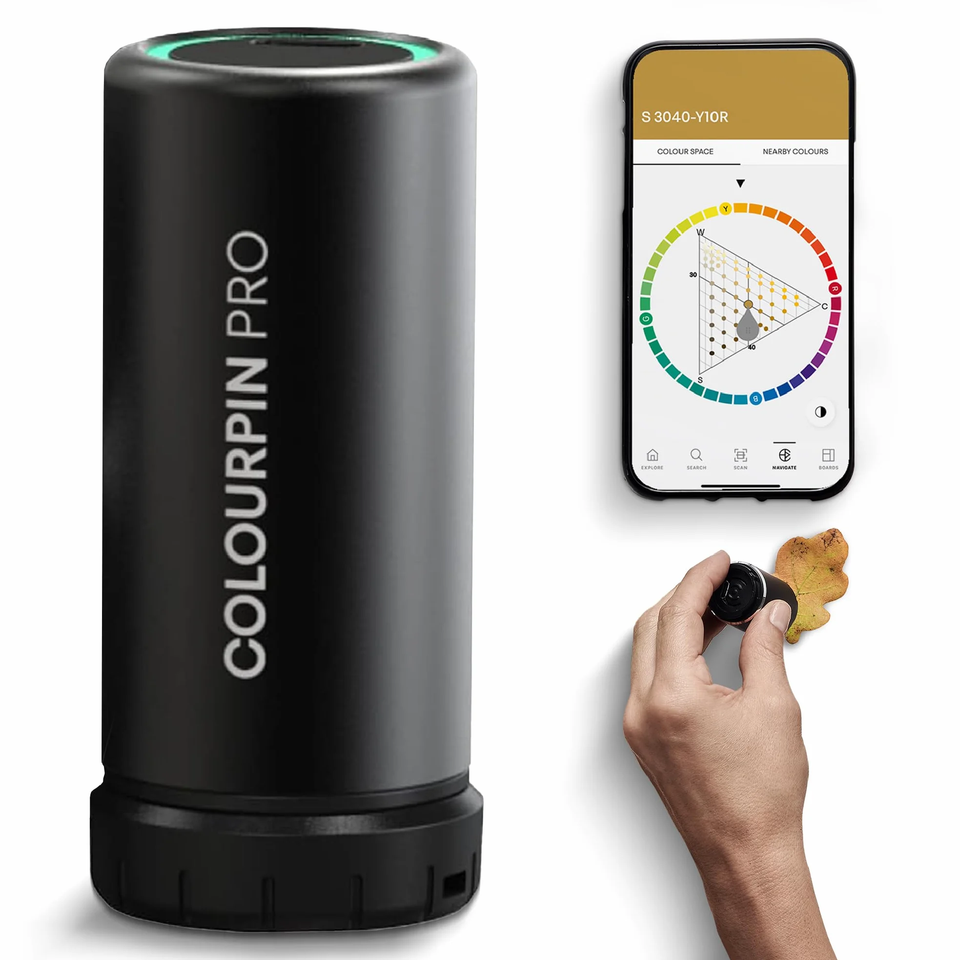 NCS Colourpin PRO | Przenośny czytnik kolorów do tekstyliów | Natychmiastowe rozpoznawanie | Narzędzie do dopasowywania Bluetooth, analizator czujników