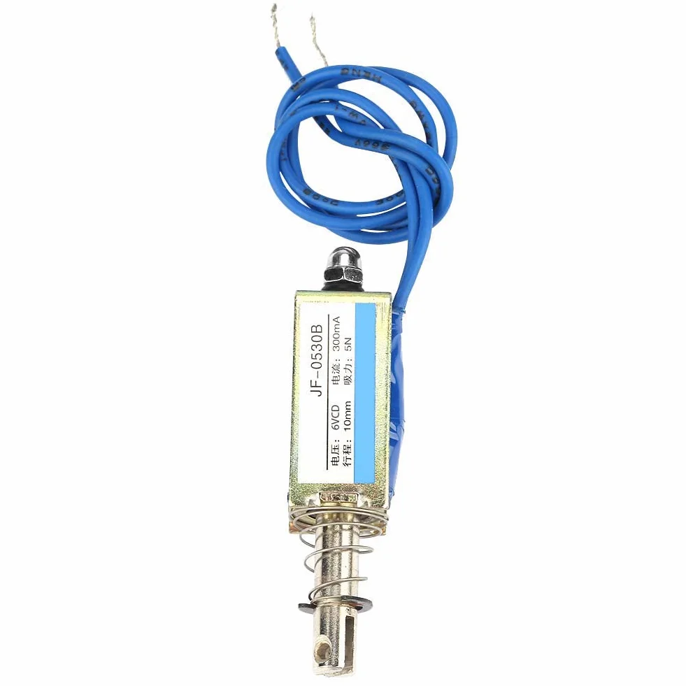 Elektromagnes, elektromagnes DC Pull, 6/12/24 V Prosty niezawodny elektromagnes strukturalny DC, do maszyn spożywczych Sprzęt automatyki przemysłowej(6V, Blue)