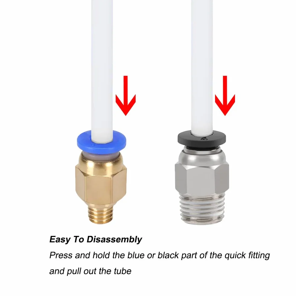 3 Metry PTFE Teflonowa Rurka 3D Drukarka z 6 Sztuk PC4-M6 i 6 Sztuk PC4-M10 Pneumatyczne Złącze
