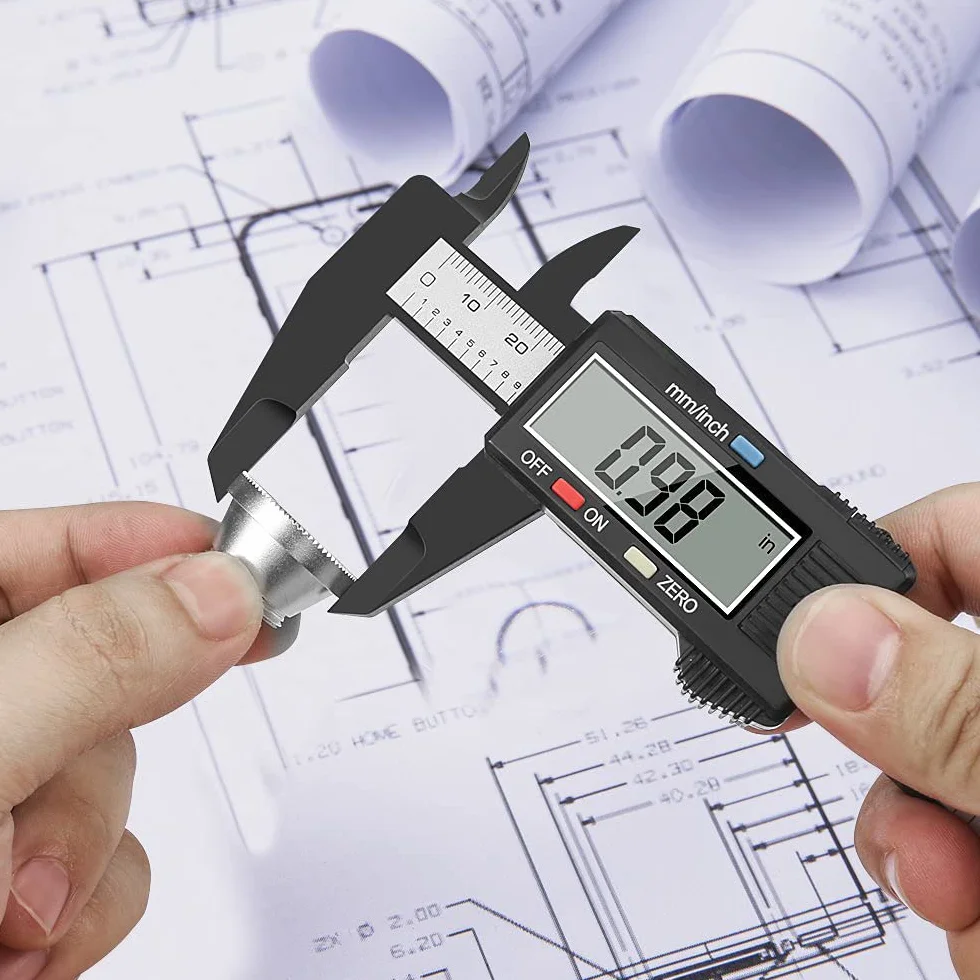 Mesee suwmiarka cyfrowa, precyzyjna suwmiarka, włókno węglowe 150 mm, wysoka precyzja, suwmiarka cyfrowa z wyświetlaczem LCD, elektroniczny miernik do precyzyjnych pomiarów