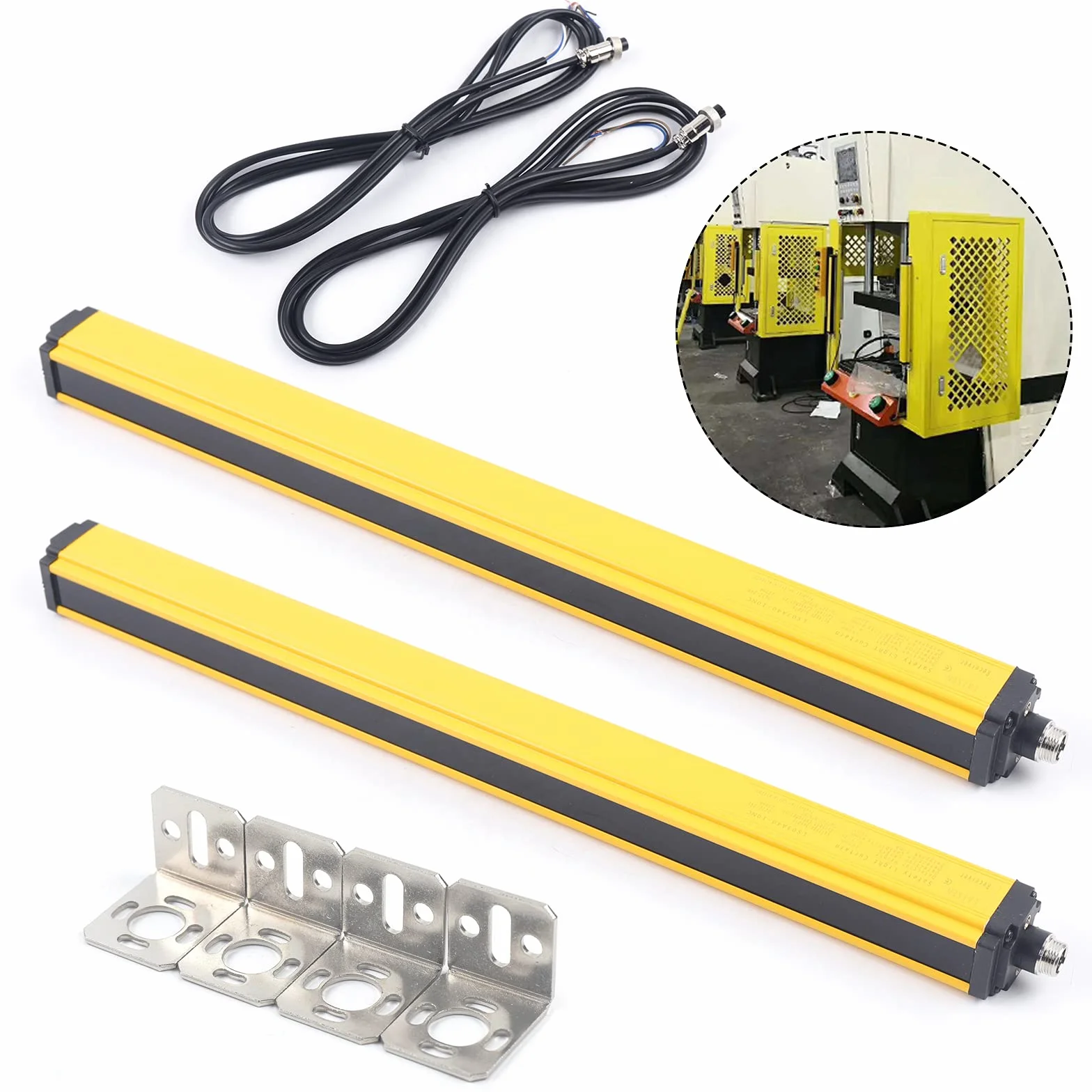 Czujnik kurtyny świetlnej DC 24-30V 10 promieni 360mm ochrony bezpieczeństwa żółty
