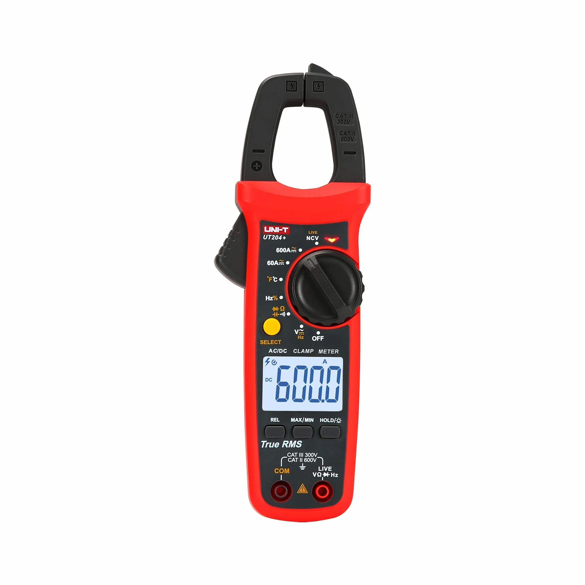 UNI-T UT204+ Cyfrowy miernik cęgowy True RMS AC/DC pomiar napięcia test ciągłości diod temperatury