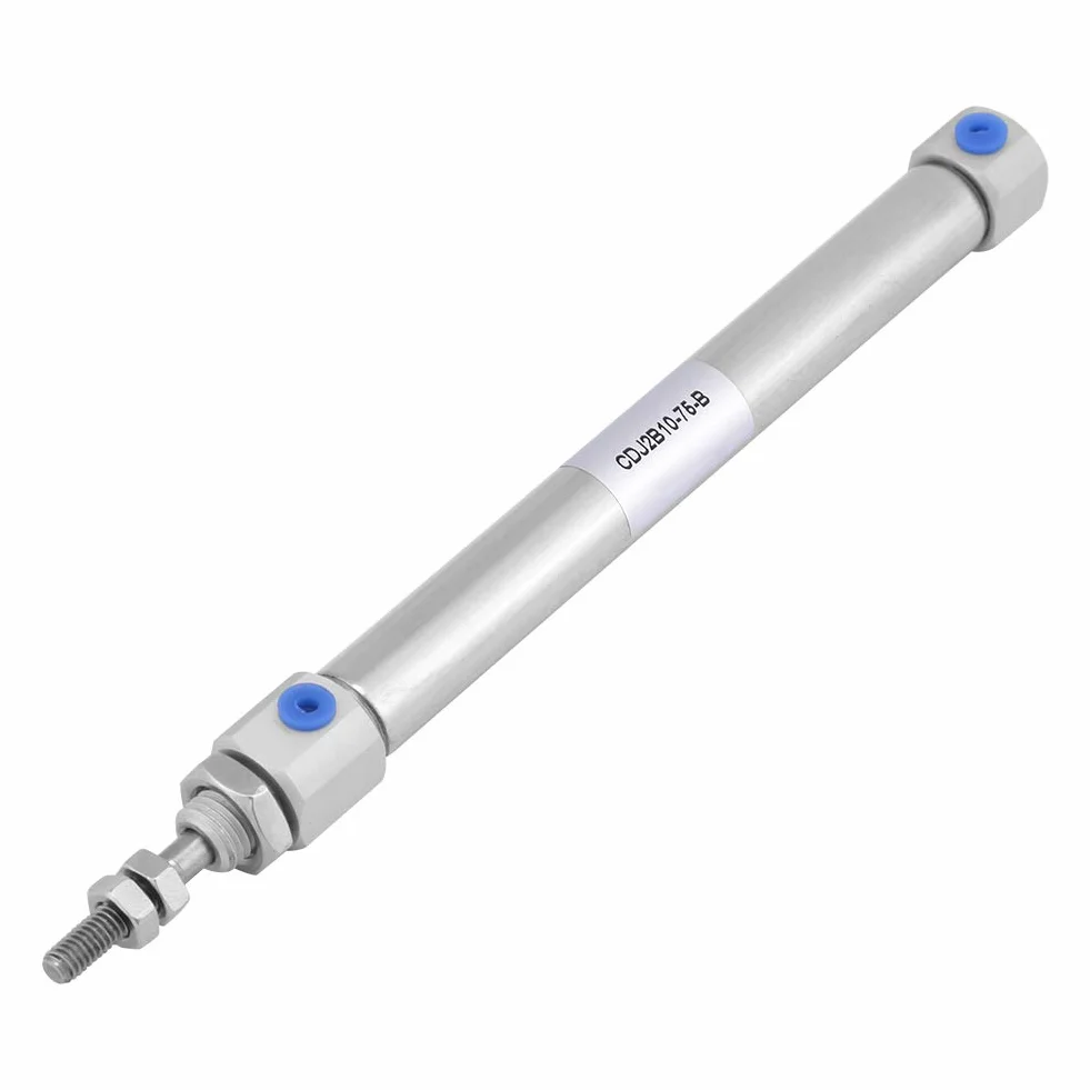 Mini Cylinder Pneumatyczny, CDJ2B Mini Cylinder Pneumatyczny, Stal Nierdzewna 10 Mm Otwór i 75 Mm Skoku Pojedynczy Pręt Siłownik Pneumatyczny Dwustronnego Działania