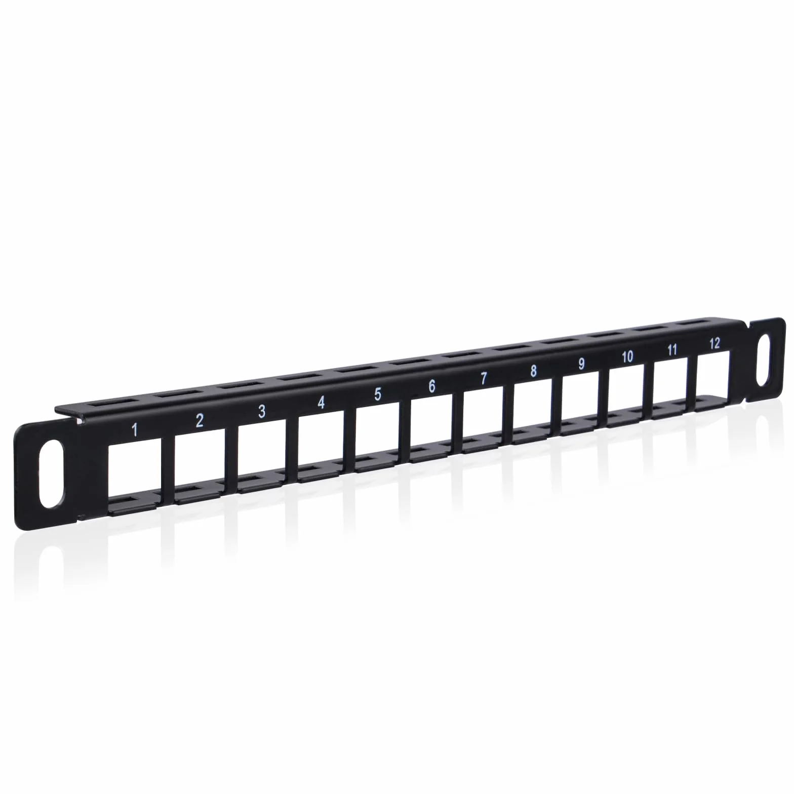 GeeekPi 12-portowy panel poprawek klawiszowych, 0.5U CAT5/CAT5e/CAT6/CAT6a Panel poprawek sieciowych dla DeskPi RackMate T1/T0/T2 Rackmount i 10-calowa szafa serwerowa/sieciowa