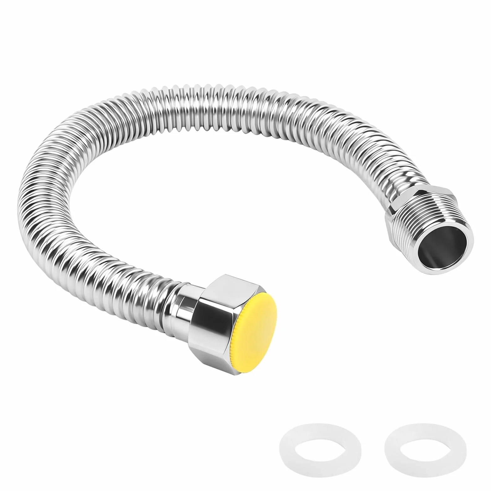 Wąż pancerny 3/4 cala, stal nierdzewna 304, rura falista elastyczna 3/4", wąż elastyczny, wąż pancerny, uniwersalna rura przyłączeniowa do podłączenia wody, ogrzewania, instalacji zmiękczającej, 40 cm