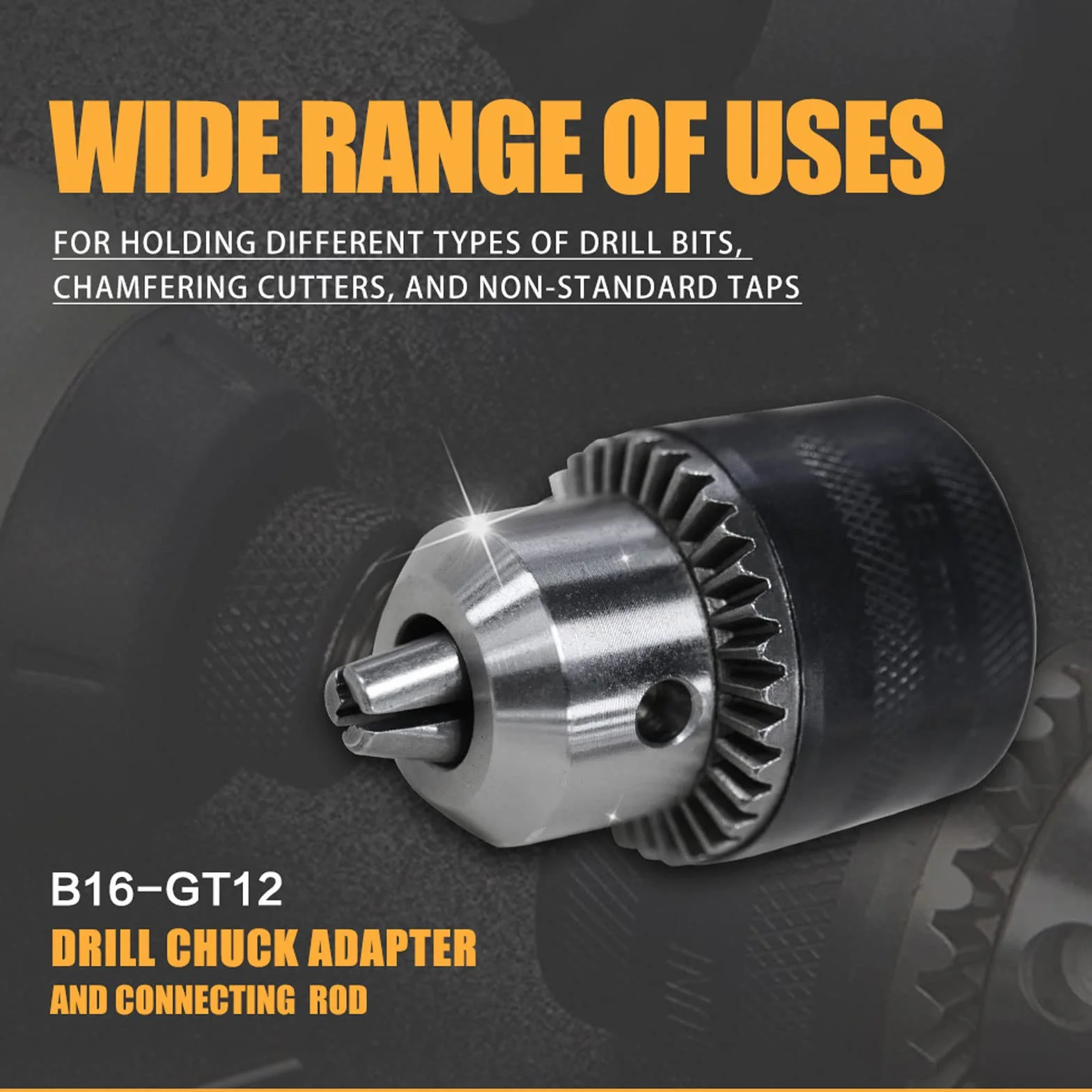 ZAC GT12 adapter uchwytu wiertarskiego, kompatybilny z elektryczną maszyną do gwintowania M16R, metal, zawiera klucz do uchwytu, adapter wiertarski, uchwyt narzędziowy