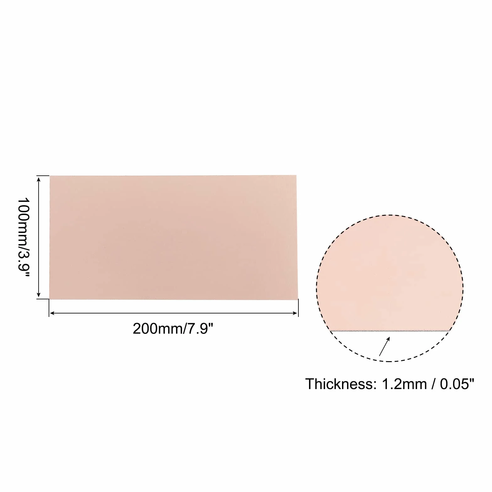 PATIKIL FR4 dwustronna miedziana okładzina, 2 szt. 200 x 100 x 1,2 mm płytka laminowana PCB