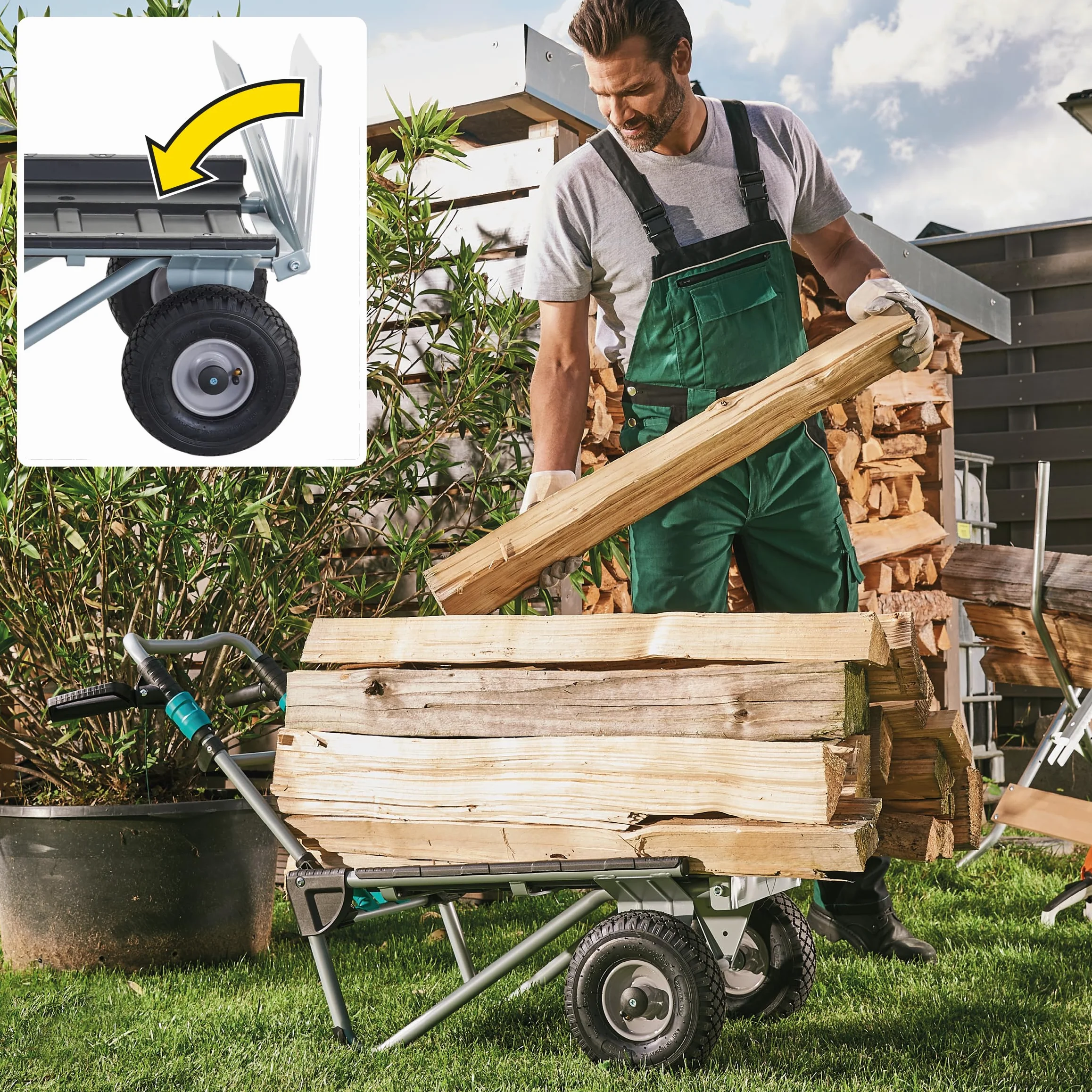 Wolfcraft System transportowy TS 2500 2 w 1 wózek transportowy i przesuwny składany kompaktowy