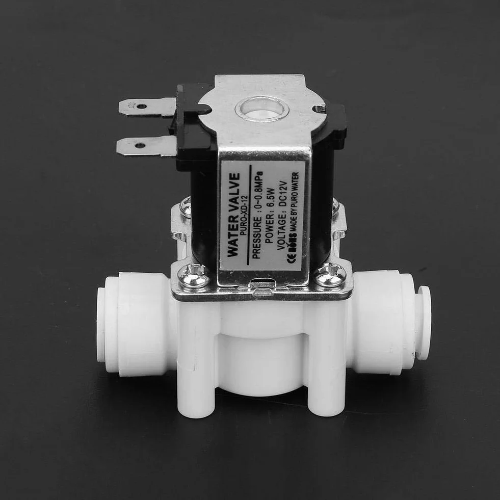 Elektrozawór 12V, DC12V Normalnie zamknięty zawór wodny Elektryczny plastikowy zawór elektromagnetyczny 3/8 "szybkozłącze do oczyszczania wody
