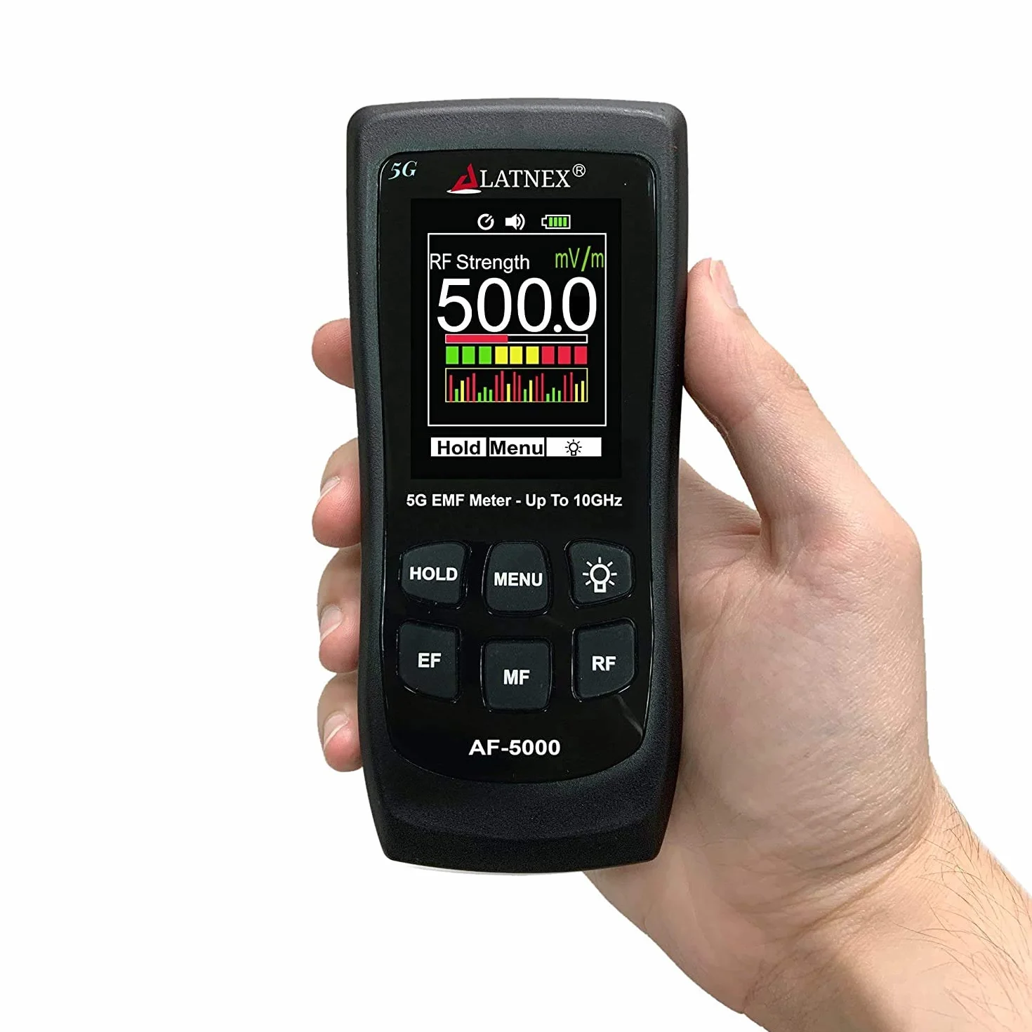 LATNEX AF-5000 Trójosiowy tester EMF 5G RF mikrofalówka i pola elektryczne ELF z certyfikatem kalibracji