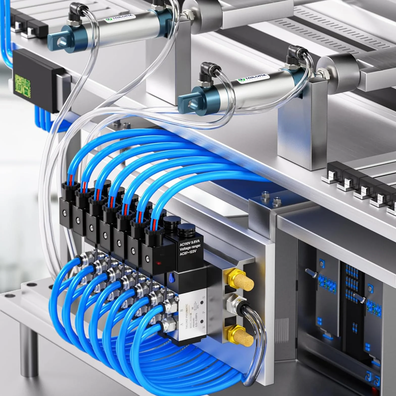 TAILONZ PNEUMATIC Kolanko męskie 6 mm średnica zewnętrzna x gwint M6 90 złączki wtykowe PL6-M6 (opakowanie 10 szt.)