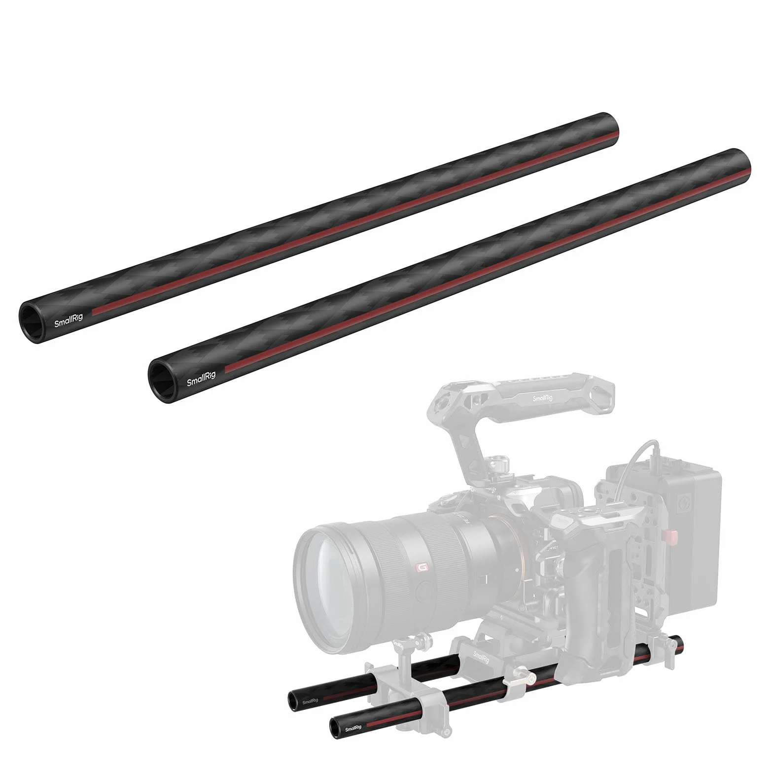 SMALLRIG Pręt z włókna węglowego 15 mm 12 cali, 2 sztuk - 5212