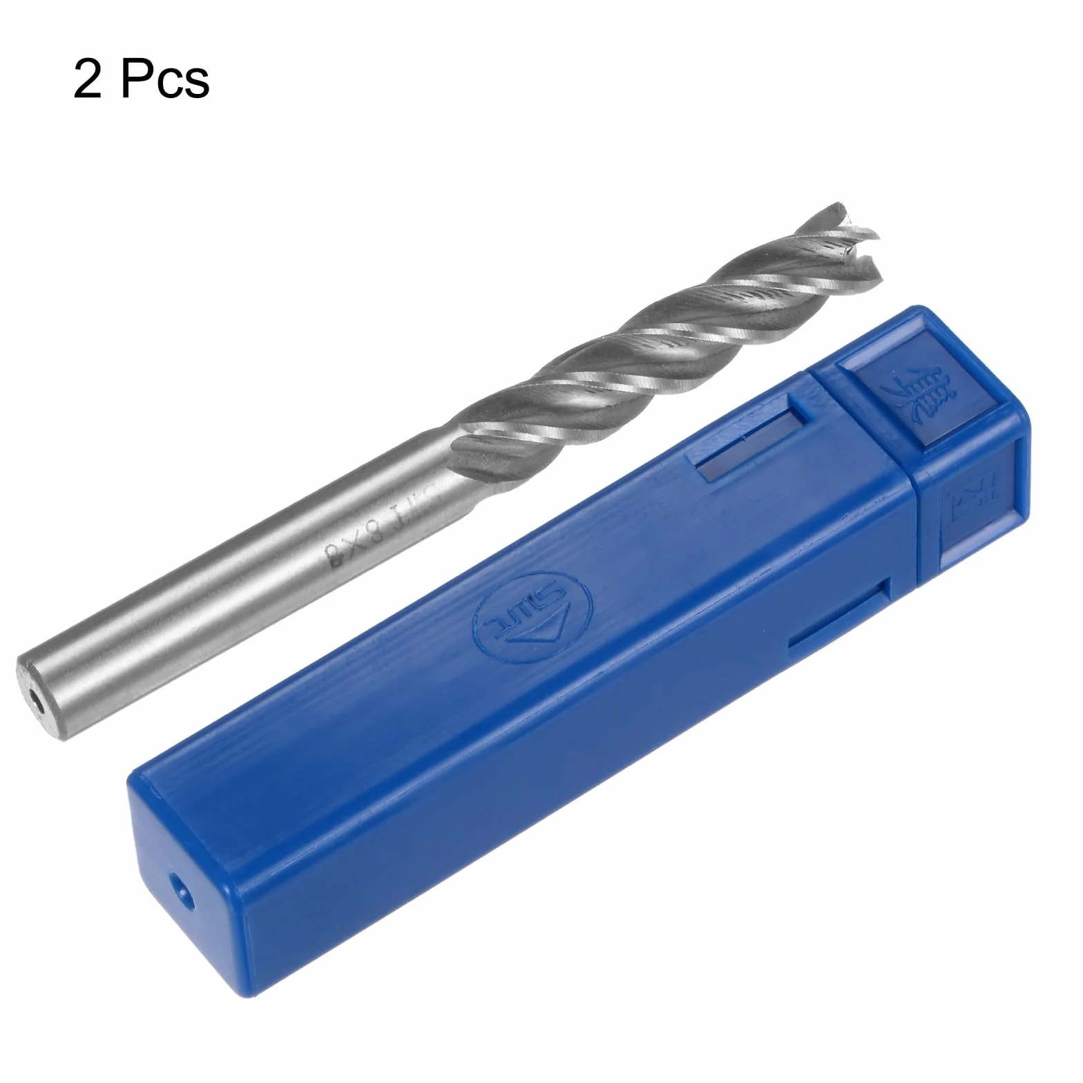 QUARKZMAN 2 szt. 8 mm x 8 mm 42 mm Głębokość cięcia spiralnego rowka 4 rowki HSS-AL spiralne końcówki młyna frez