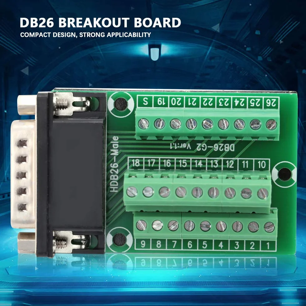 Płytka zaciskowa DB26 D-SUB męska do złącza sygnałów PCB