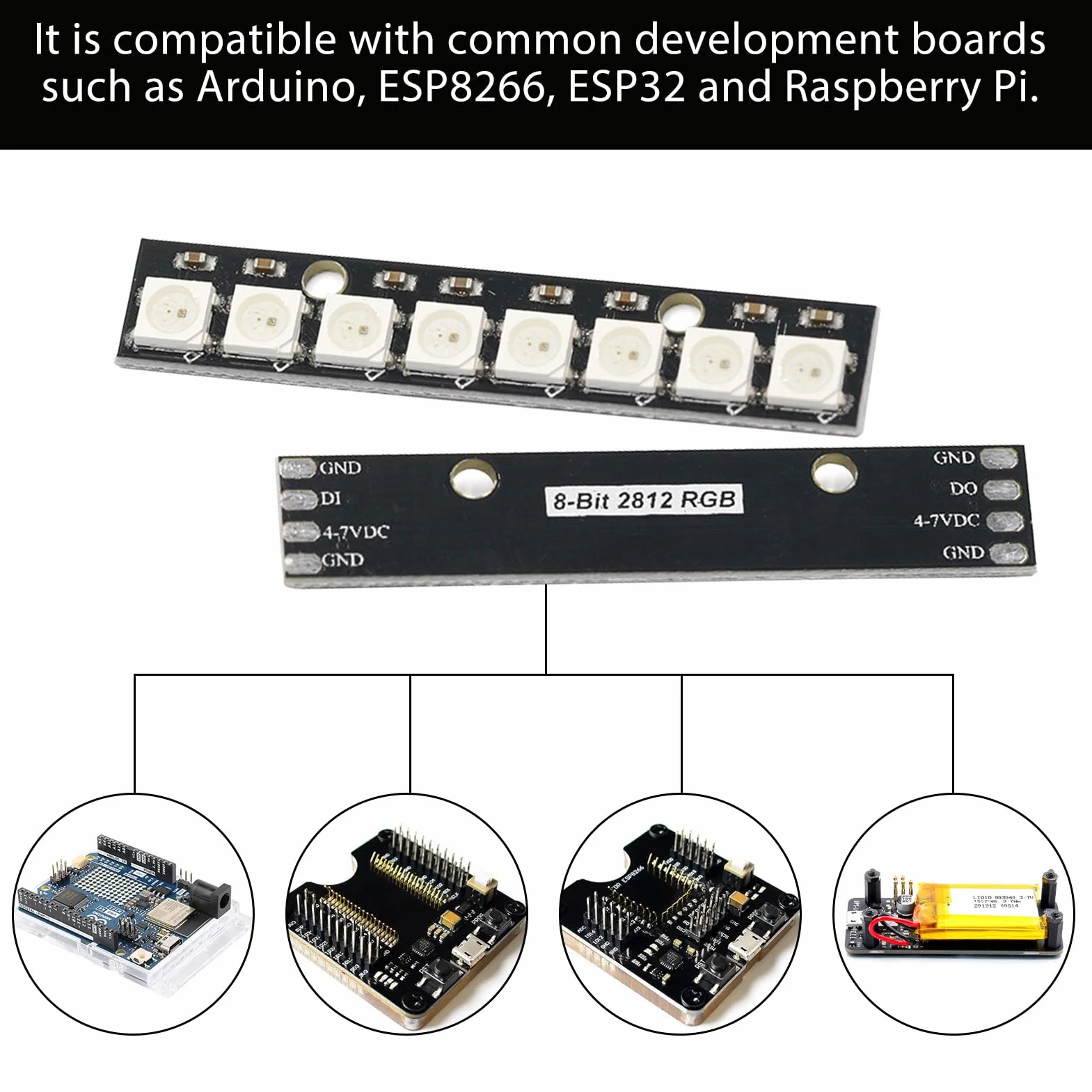 Joycabin 10 sztuk 8 bitów WS2812 moduł RGB LED, 5050 LED, wbudowany sterownik, kolorowe światło, płyta rozwojowa kompatybilna z Arduino Raspberry Pi ESP32