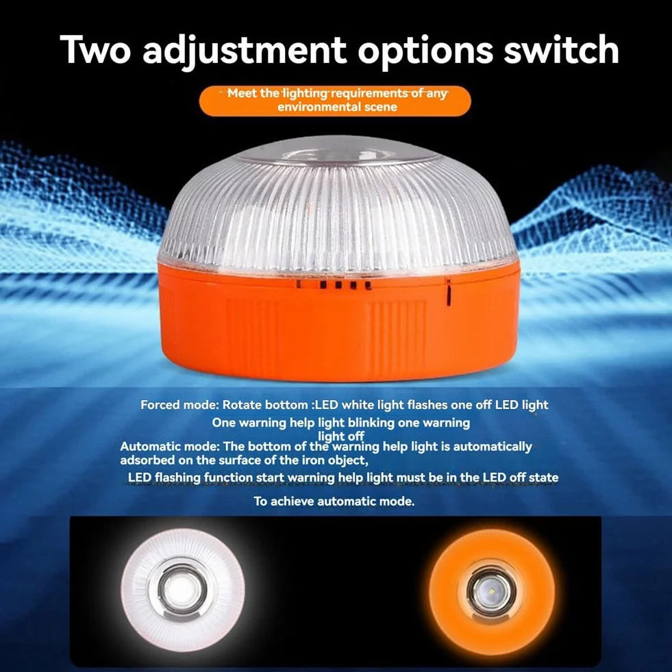 Lampy LED V16 Awaryjne Białe Żółte Światła Ostrzegawcze Magnetyczna Podstawa