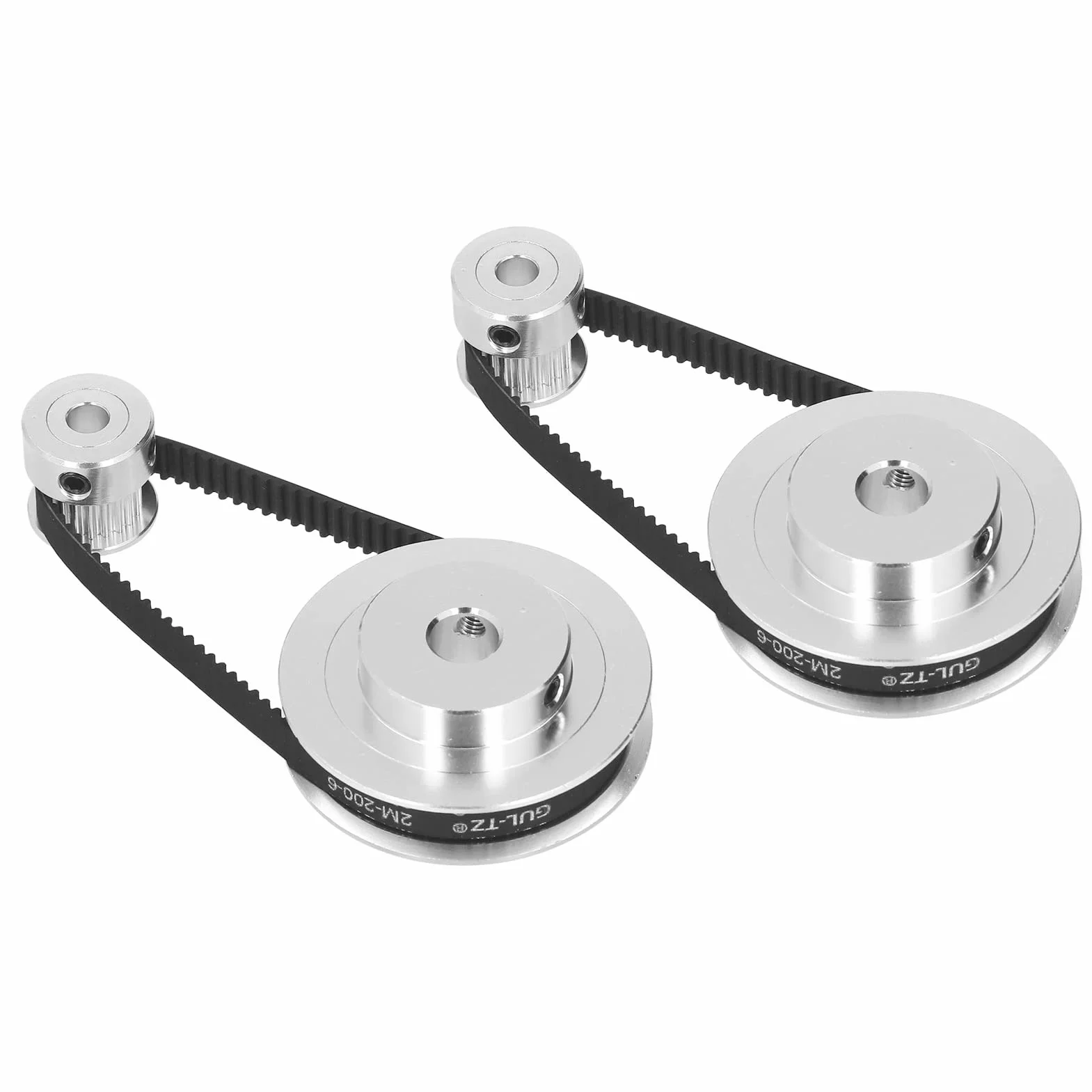 2-pakowe Koło Synchroniczne - Elastyczny, Zamknięty Pasek Rozrządu 20T 60T, Koło Rozrządu ze Stopu Aluminium Długość 200mm, Szerokość 6mm(20t 5mm (0,2 cala) plus 60t 8mm (0,31 cala))