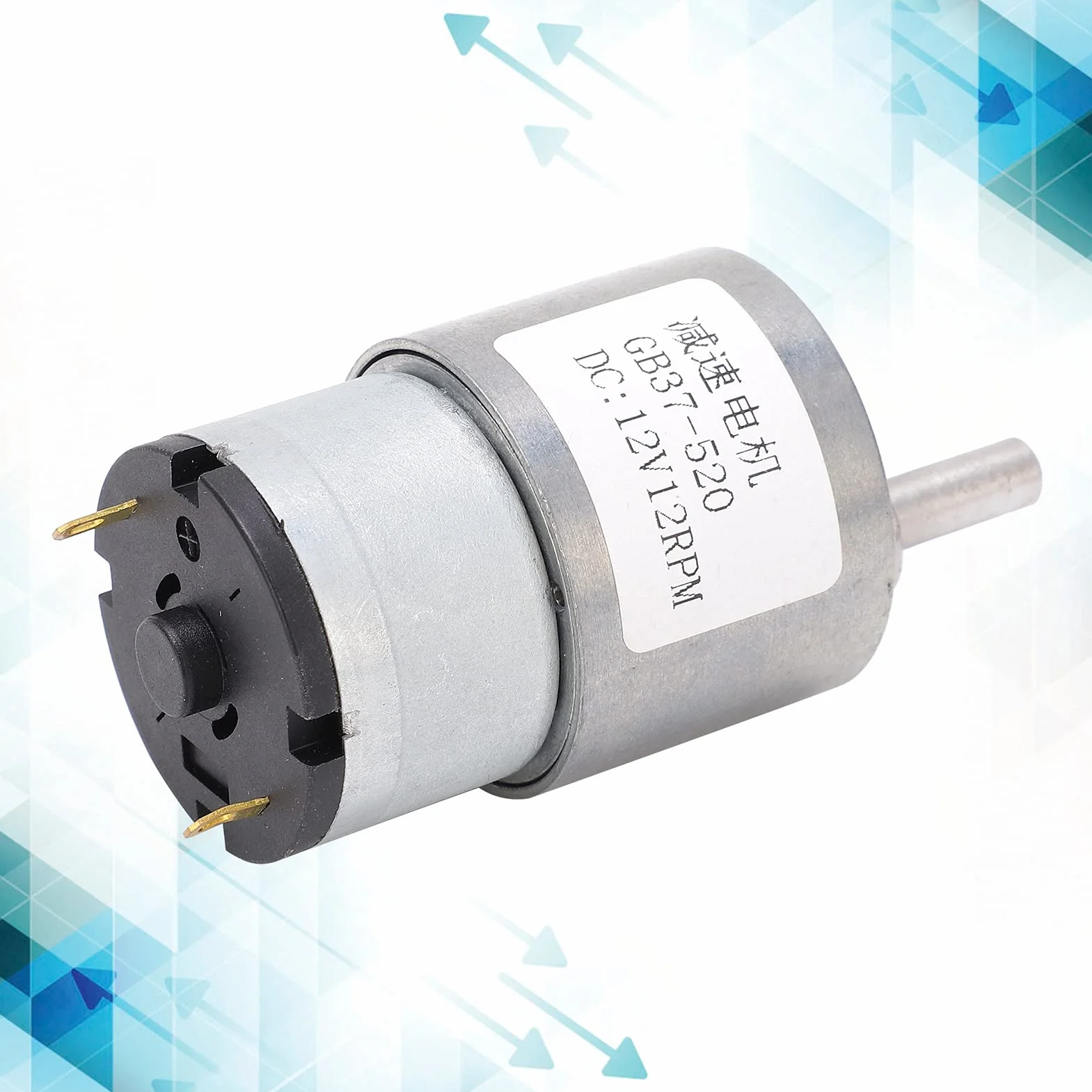 GB37-520 silnik prądu stałego, 12 V silnik przekładniowy z przekładnią ślimakową, samoblokujący, 12 obr./min, miedziany, do elektronarzędzi