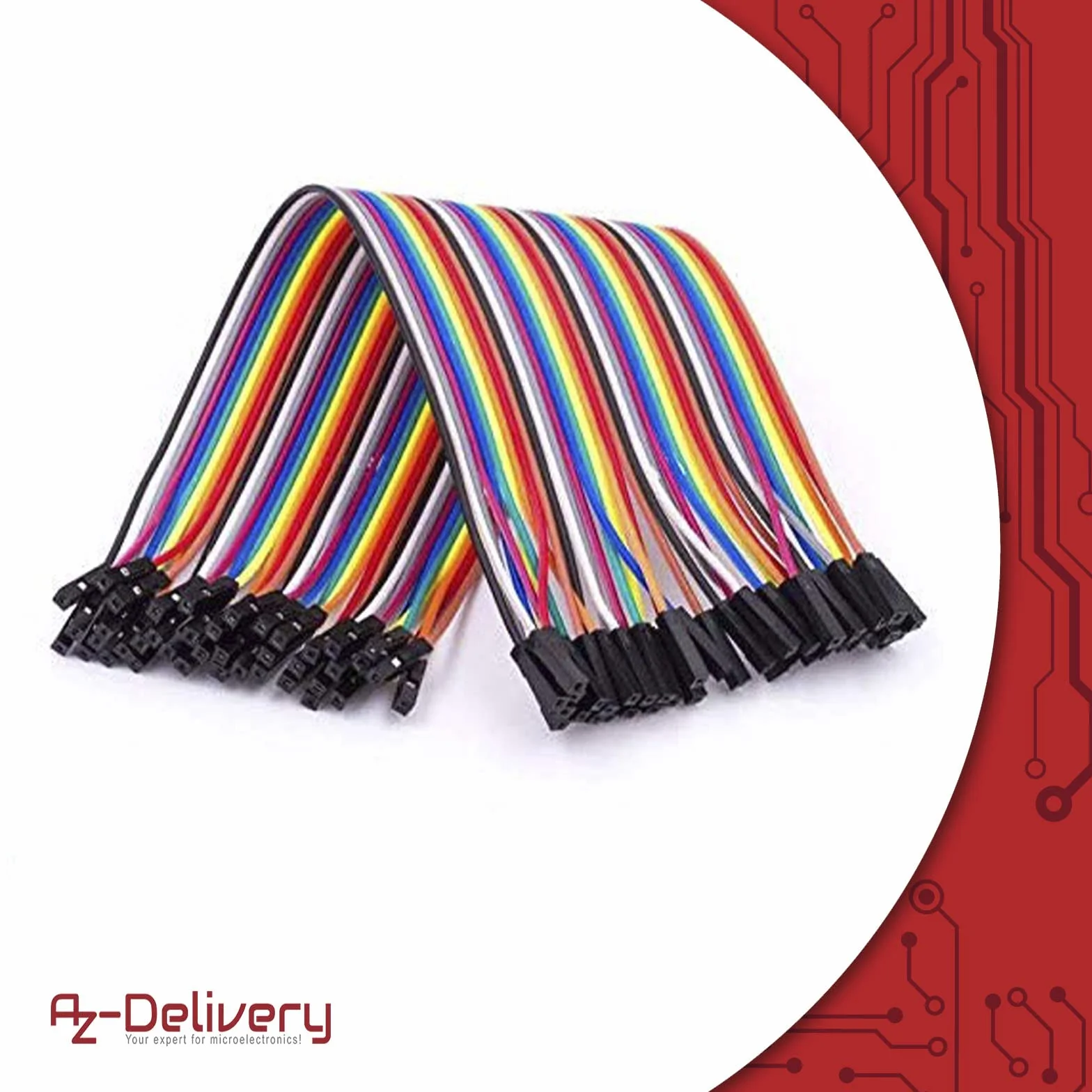 AZDelivery Jumper Wire Cable 20 cm F2F Female to Female 40 szt. kompatybilny z Arduino Raspberry Pi