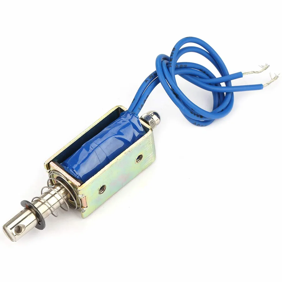 Elektromagnes, elektromagnes DC Pull, 6/12/24 V Prosty niezawodny elektromagnes strukturalny DC, do maszyn spożywczych Sprzęt automatyki przemysłowej(6V, Blue)