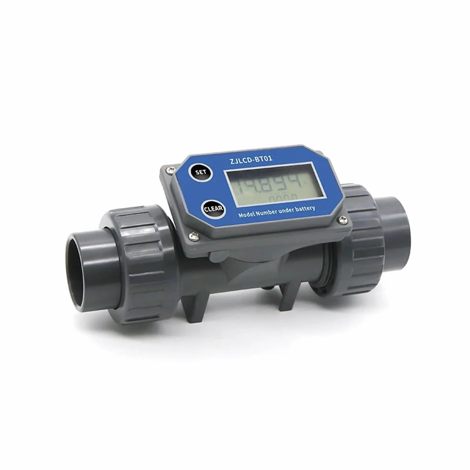 Elektroniczny przepływomierz turbinowy DN25-80 z wyświetlaczem LCD, przepływomierz cieczy z rur PVC do nawadniania gospodarstw rolnych/ogrodów Wysoka czułość, niskie opóźnienie(Without cable,DN40)
