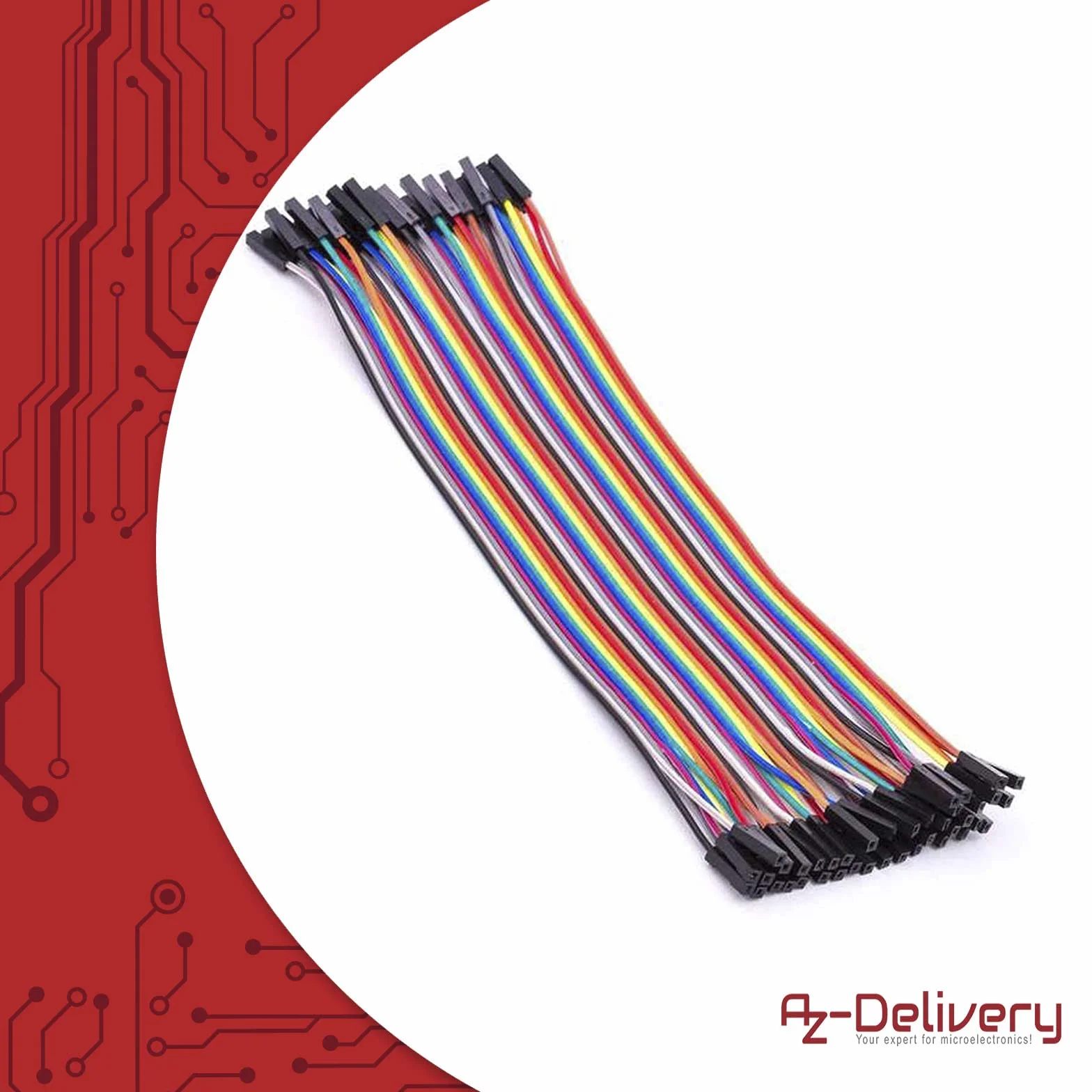 AZDelivery Jumper Wire Cable 20 cm F2F Female to Female 40 szt. kompatybilny z Arduino Raspberry Pi