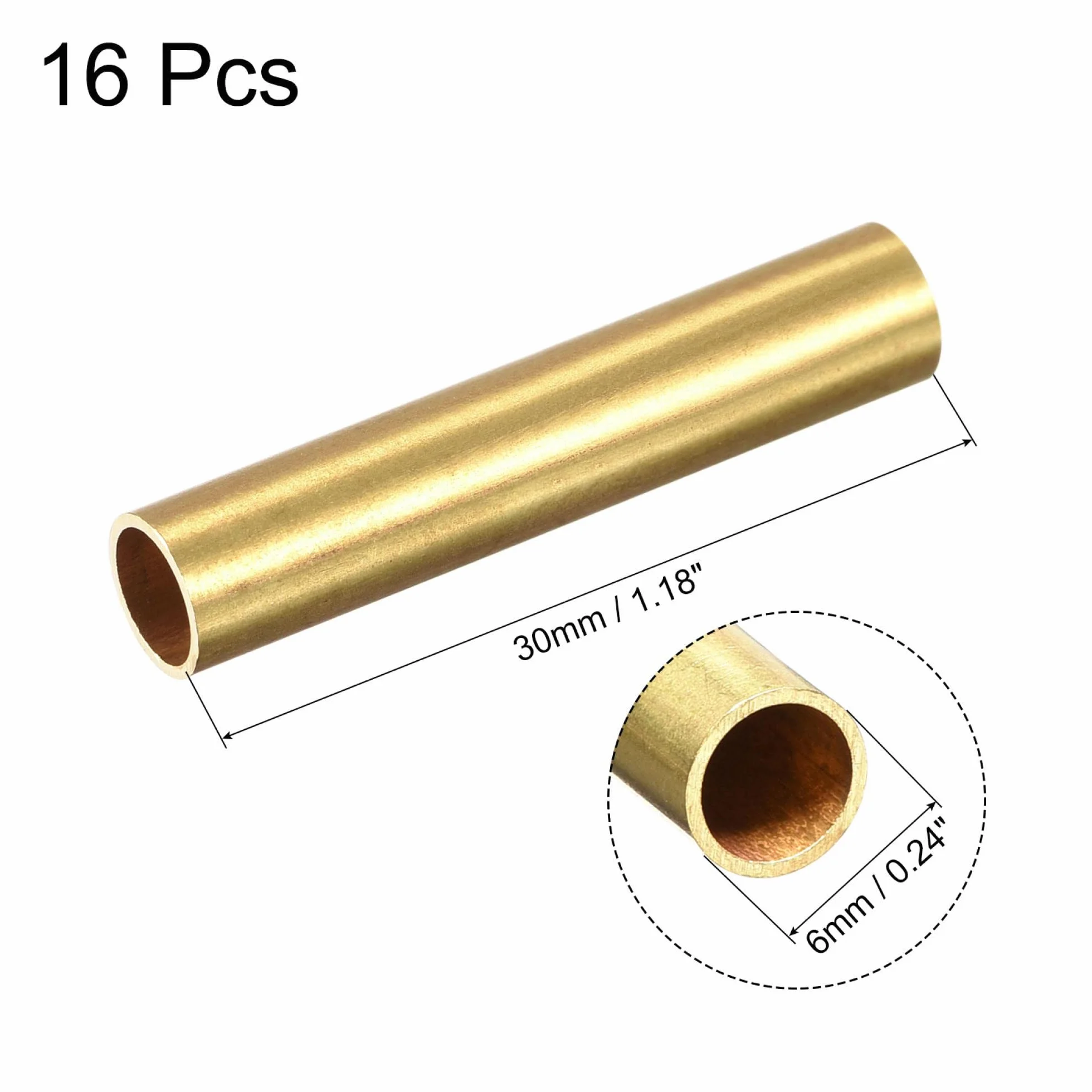 sourcing map rura mosiężna wąż do rur 6 mm średnica zewnętrzna 0,5 mm grubość ścianki 30 mm