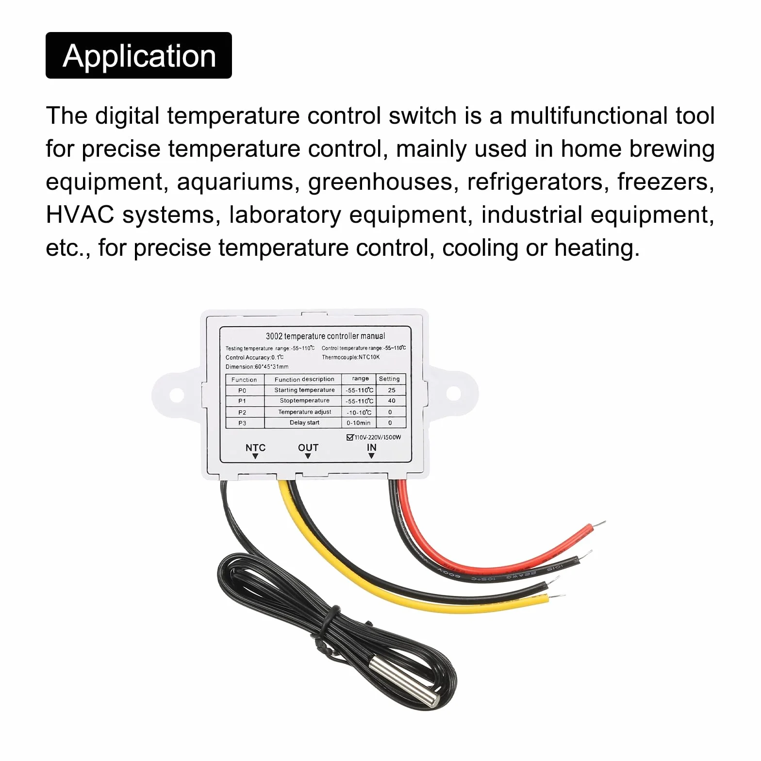 QUARKZMAN XH-W3002 cyfrowy regulator temperatury LED 10A 110-220V termostat ogrzewania i chłodzenia