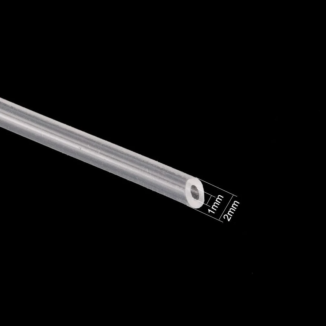 TOP-VIGOR Rurka silikonowa, średnica 1 mm x 2 mm, średnica zewnętrzna 2 m, elastyczna rura z gumy silikonowej, wąż wodno-powietrzny, rura do transferu pompy, przezroczysta