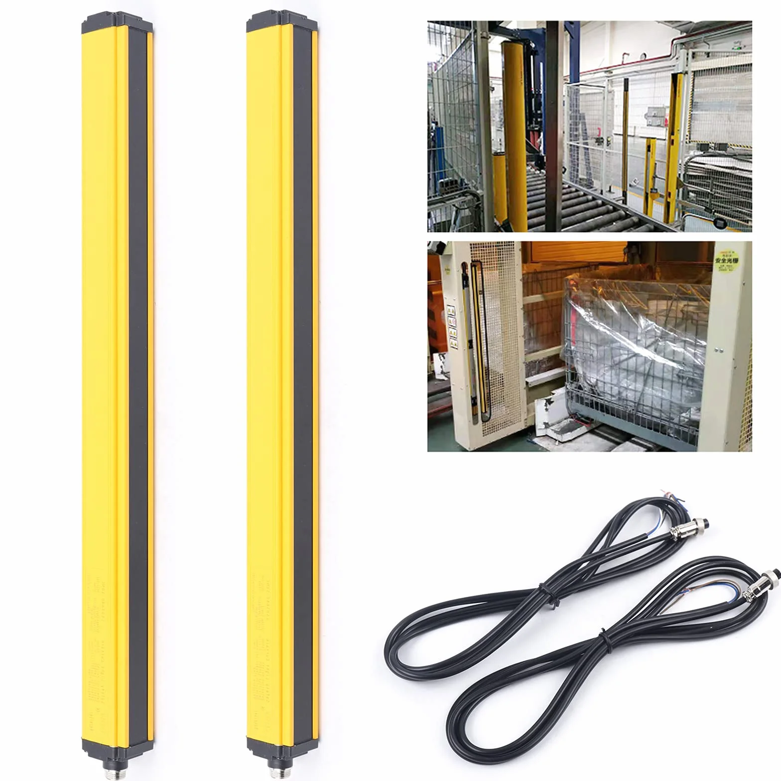 Czujnik kurtyny świetlnej DC 24-30V 10 promieni 360mm ochrony bezpieczeństwa żółty