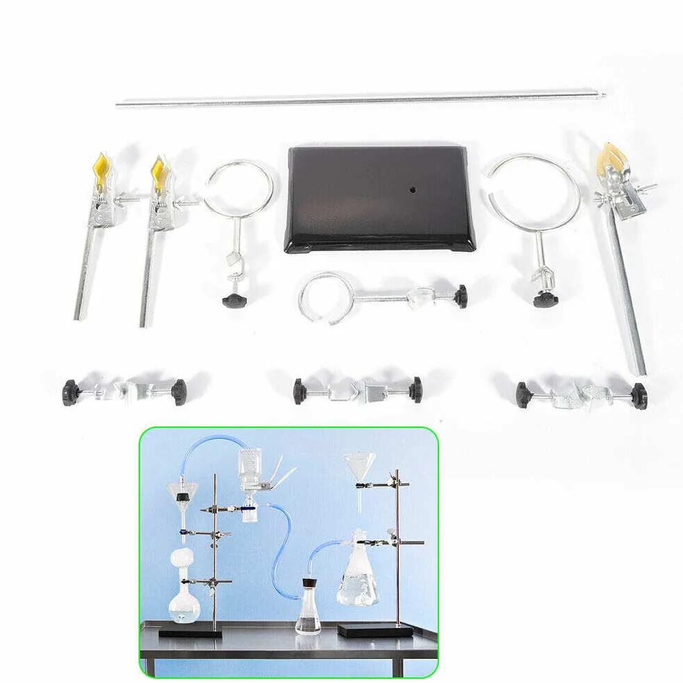Lab Clamp stojak laboratoryjny stojak na butelki, statyw laboratoryjny, płyta, zacisk, mufa, materiał na statyw, uchwyt chłodnicy, żelazny zestaw 60 cm