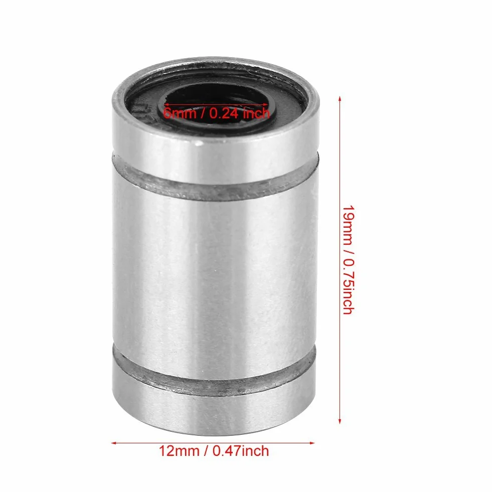 DollaTek LM6UU 6 x 12 x 19 mm liniowe łożyska kulkowe dwustronna gumowa uszczelka