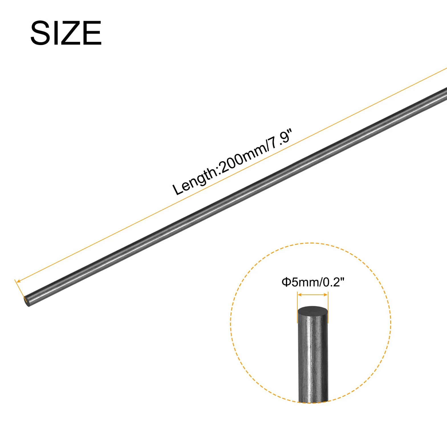 Drążek z włókna węglowego 5 mm x 200 mm do samolotów RC