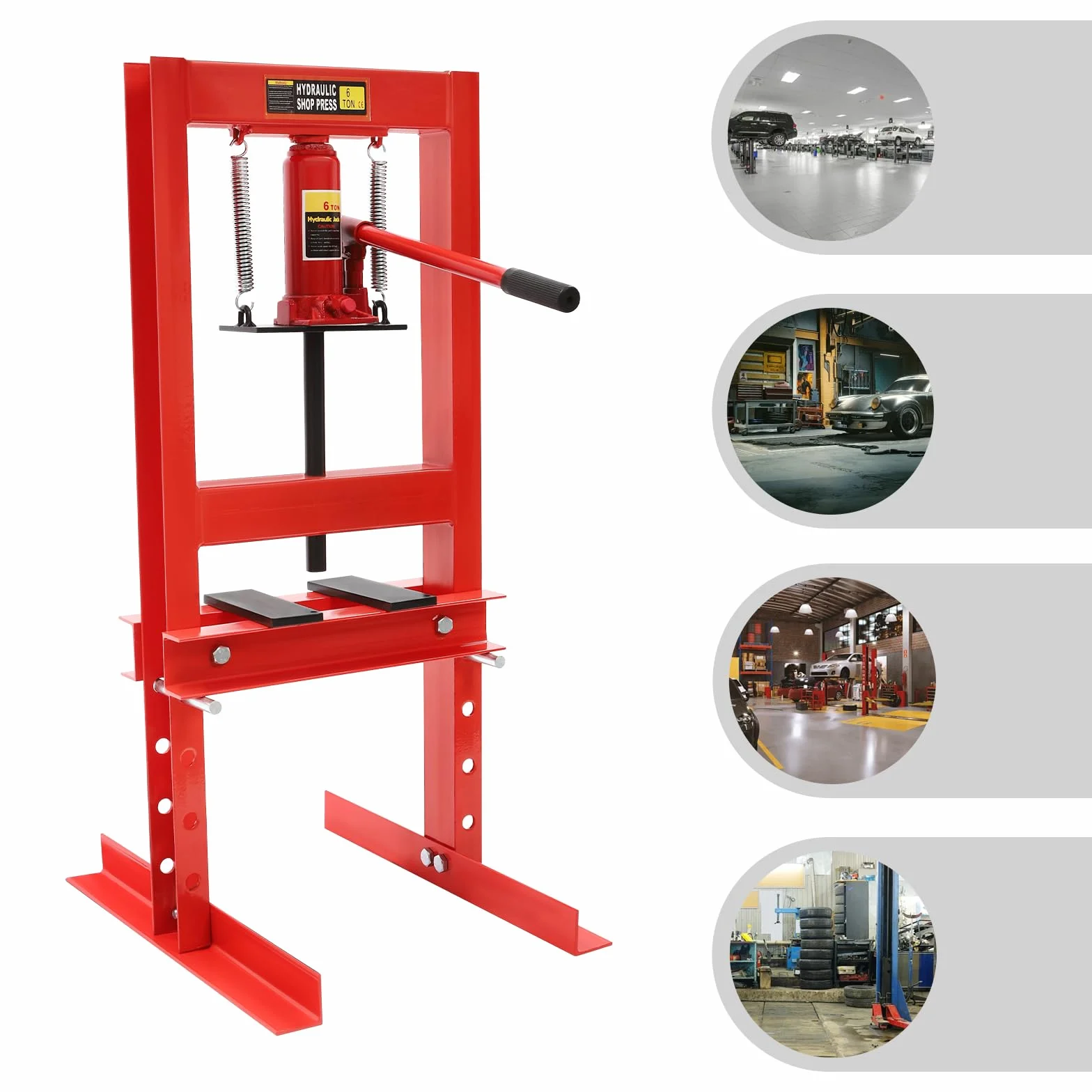 Prasa hydrauliczna 6T z regulacją wysokości 0-28 cm, stal węglowa, ręczna prasa ramowa