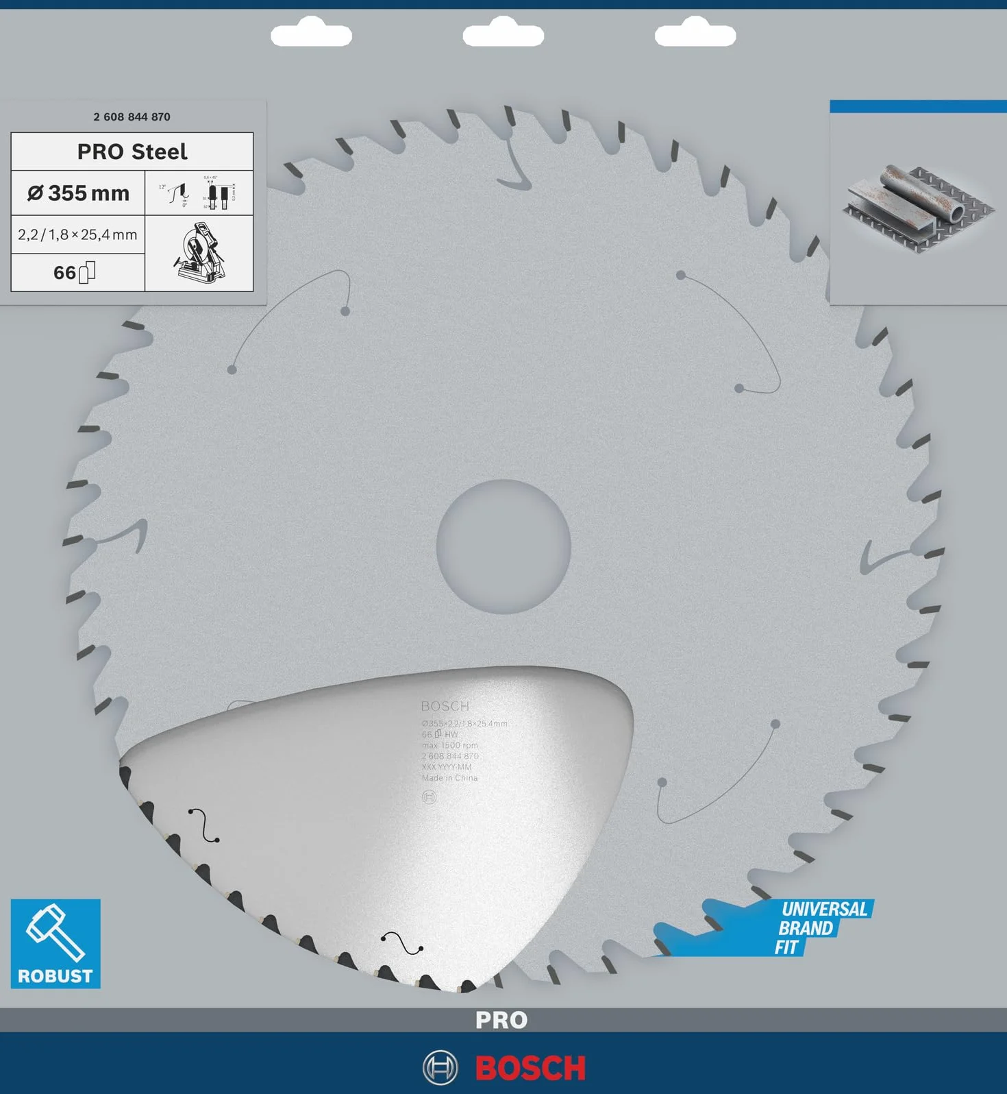 Bosch 1x Tarcza pilarska PRO Steel do przewodowych stołowych pił tarczowych do pracy na sucho (do Stal, Ø mm, Professional Akcesoria Piła kątowa do pracy na sucho)