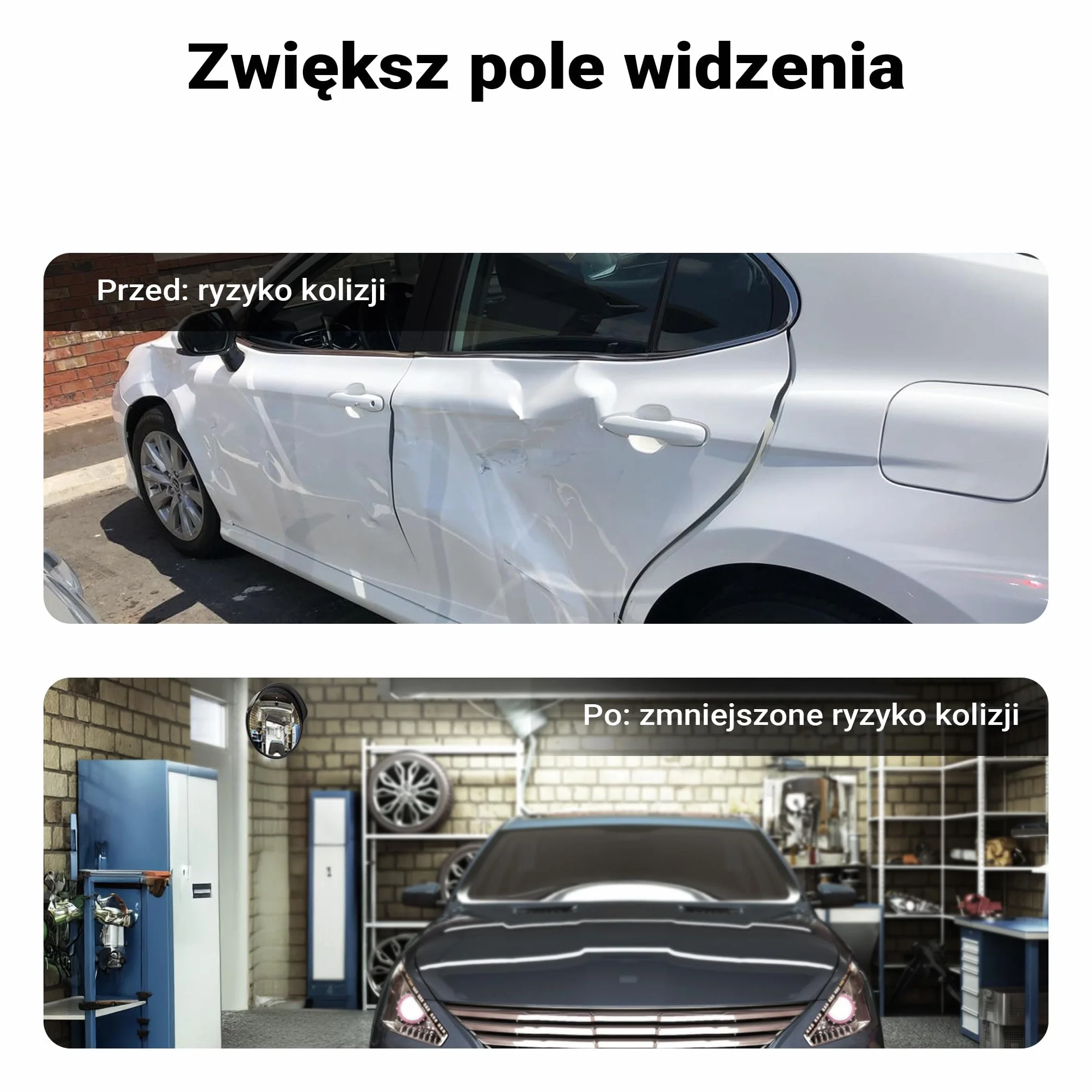 Wiltec Lustro drogowe 60 cm wypukłe z osłoną czarne, okrągłe magazynowe z polem widzenia 130°, więcej bezpieczeństwa przy wyjeździe z materiałem montażowym