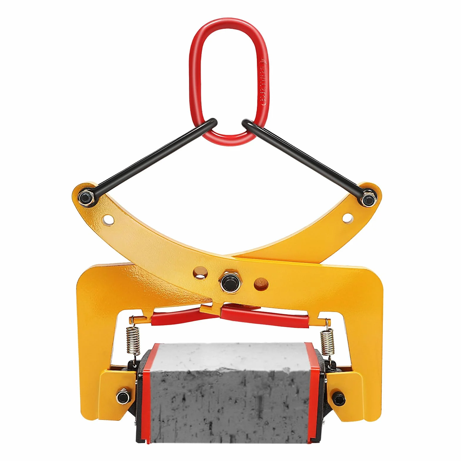 Szczypce do krawężnika 6-24 cm, udźwig 325 kg, z zaciskiem ściągającym 2 w 1, szczypce odkładające pionowe/poziome, chwytak do kamienia brukowego, krawężnika/stopni schodowych, kolor żółty