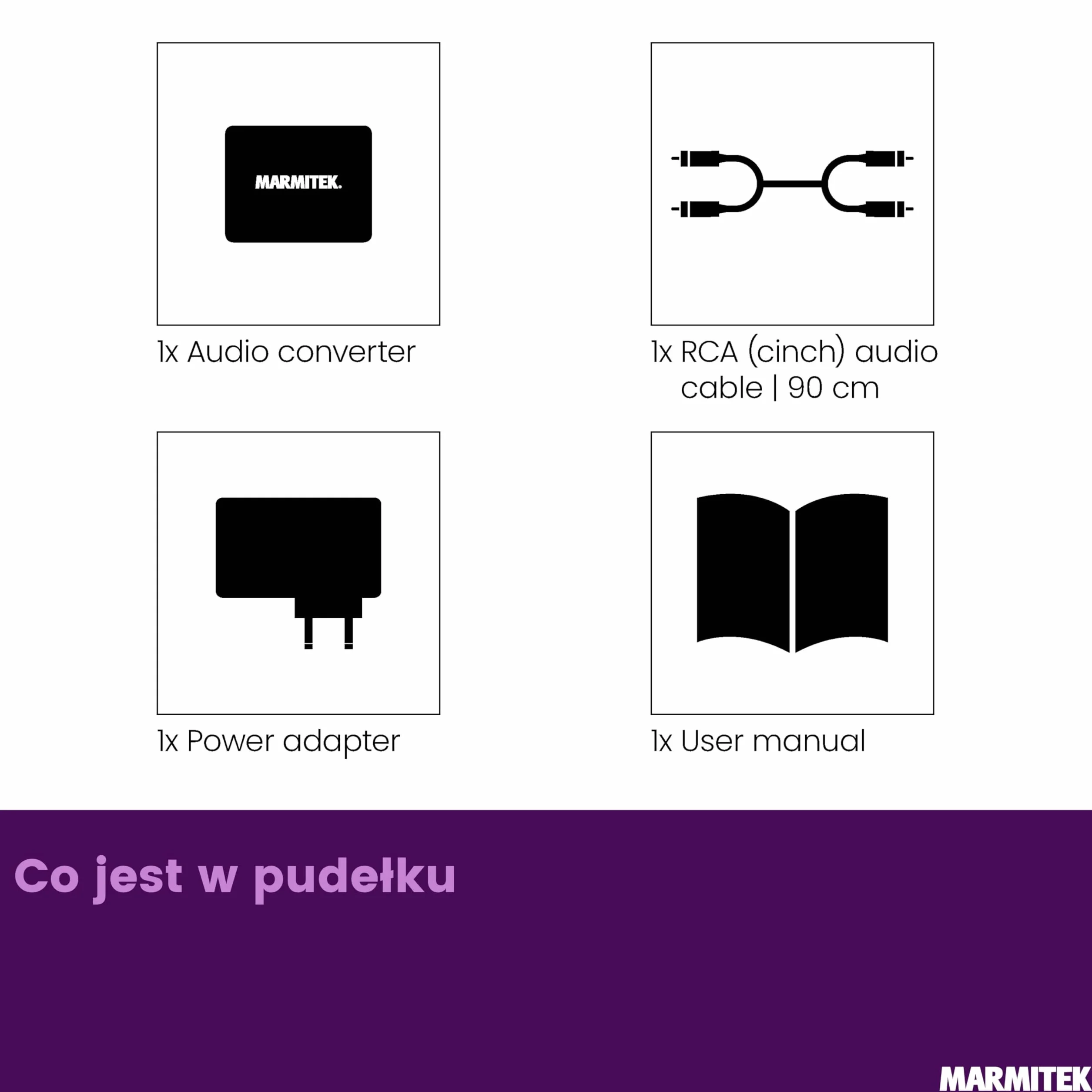 Konwerter ADC Marmitek Connect AD12 - konwerter audio z analogowego na cyfrowy do TV, wzmacniacza i soundbara - RCA na Toslink lub coaxial - stereo plug and play