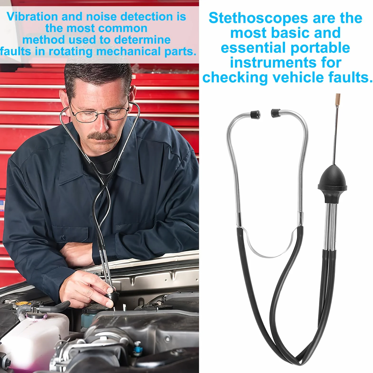 HENGBIRD Stetoskop mechaniczny silnik Diagnostyka Tester