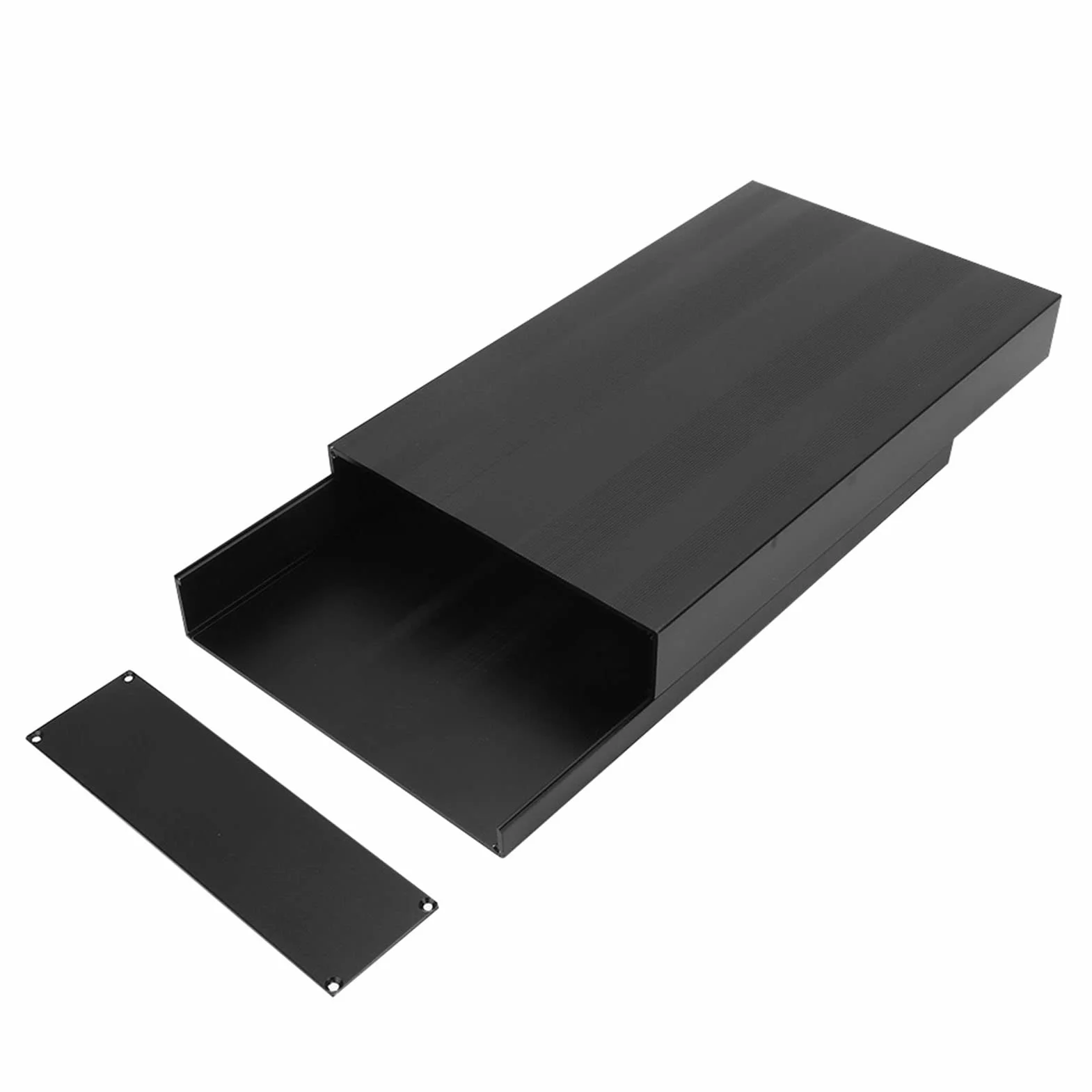 Aluminiowa Obudowa Chłodnicy Płytka Oprzyrządowania 50 X 178 X 300 mm Czarny Matowy z Zestawem Śrub