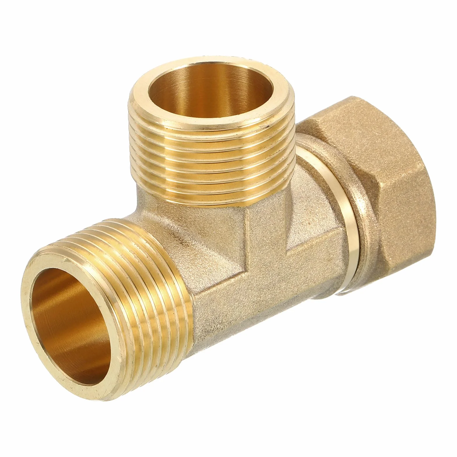QUARKZMAN Mosiężny trójnik łącznik rurowy 3/4" NPT 3-drożne złącze T-kształtne