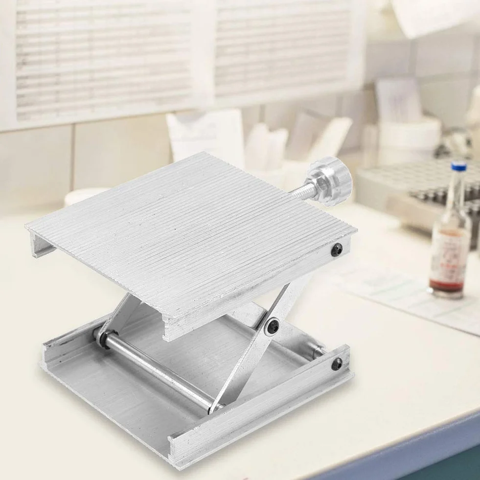 Podnośnik Laboratoryjny 90x90 mm Regulowany Stojak Poziomica Laserowa