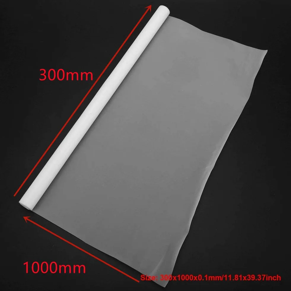 Walfront 1000 mm × 300 mm × 0,1 mm folia teflonowa PTFE rolka do transferu prasowania na gorąco (biała)
