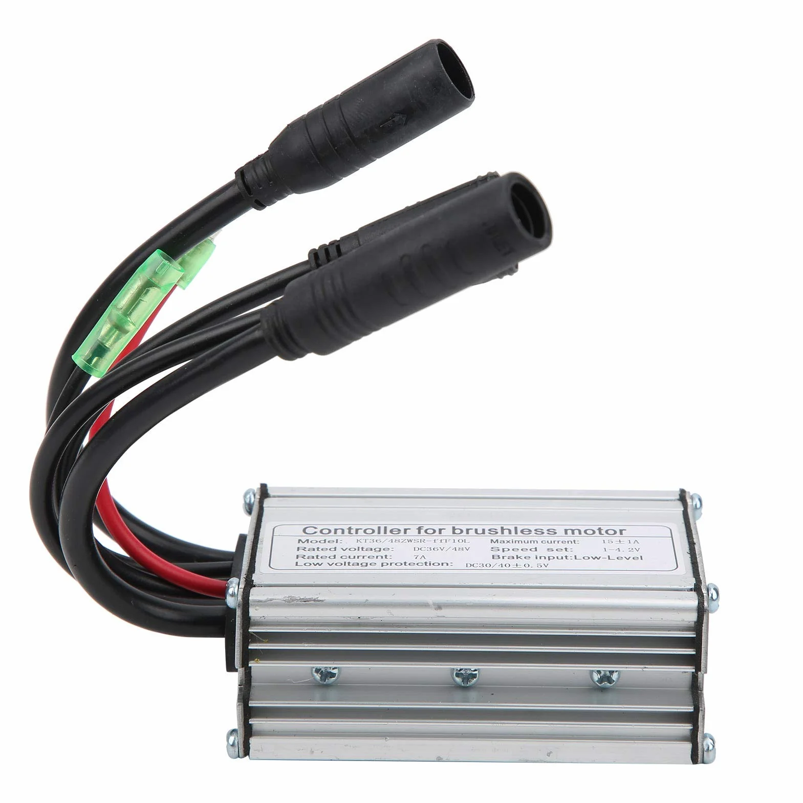 36 V/48 V elektryczny kontroler rowerowy, 8,2 x 5,33 cm, 3,2 x 2,1", 6 rurek 36/48 V KT do 15 A, wodoodporny sterownik silnika z linią świetlną, do rowerów i skuterów elektrycznych