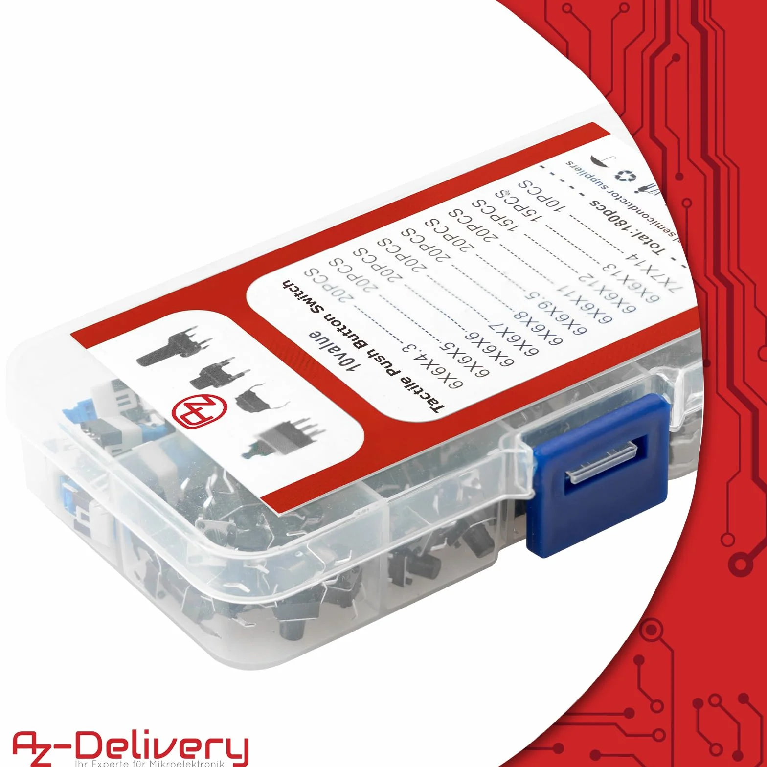 AZDelivery Zestaw 180 sztuk Mikroprzełączników
