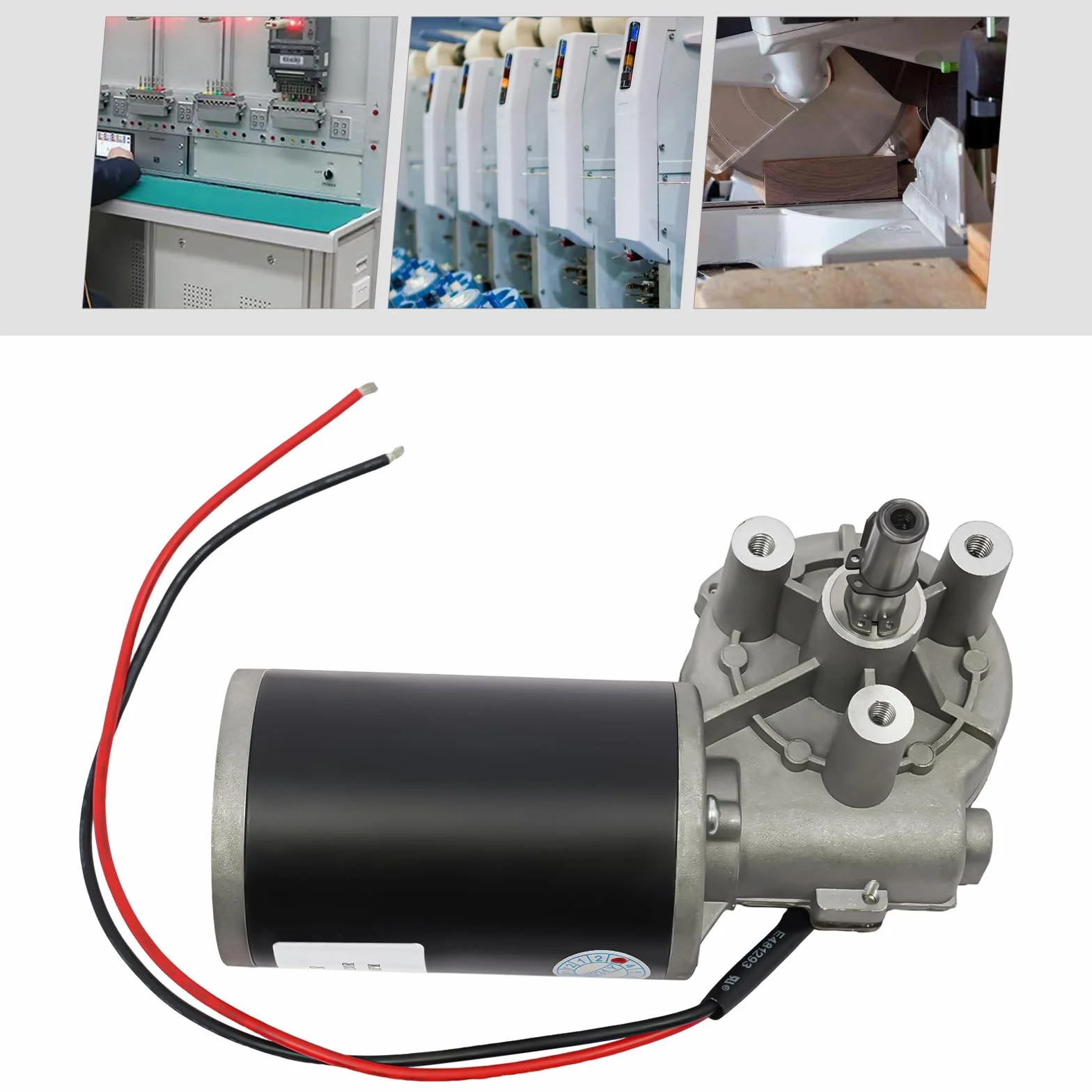 Silnik DC, silnik przekładniowy DC, elektryczny silnik przekładniowy lewy/prawy (do wyboru) 220 RPM 80 W, silnik jest wyposażony w regulację prędkości PWM (po prawej)