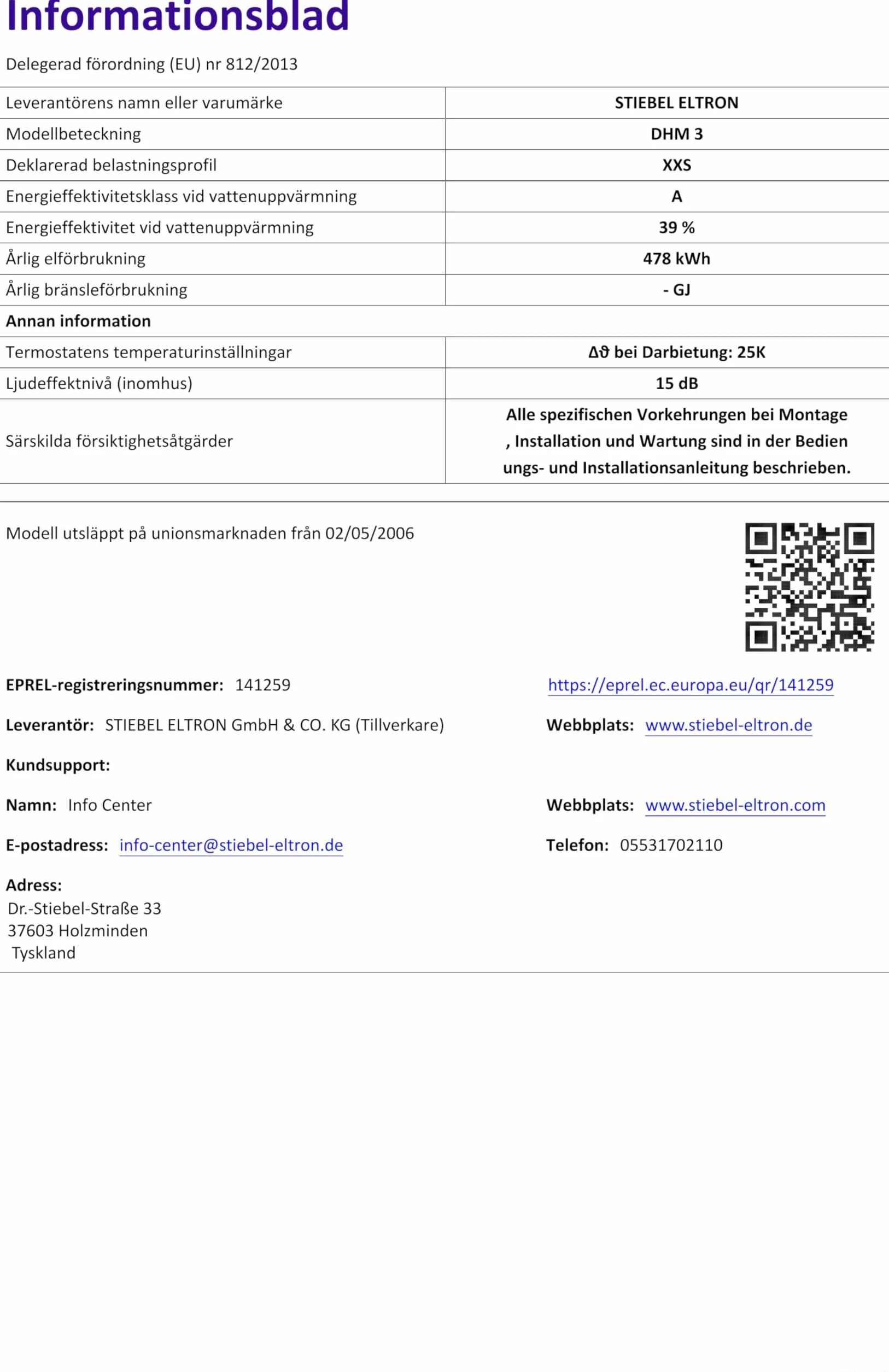 Stiebel Eltron DHM3 Mini Unvented chwilowy podgrzewacz wody